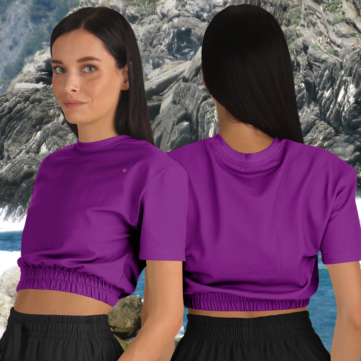 Just Being You, Your Way!-Activewear for Divas | Get your next all-over-printed crop top designed just for you!-Crop Top - AOP - FREE STYLE PLAIN P1P2P3