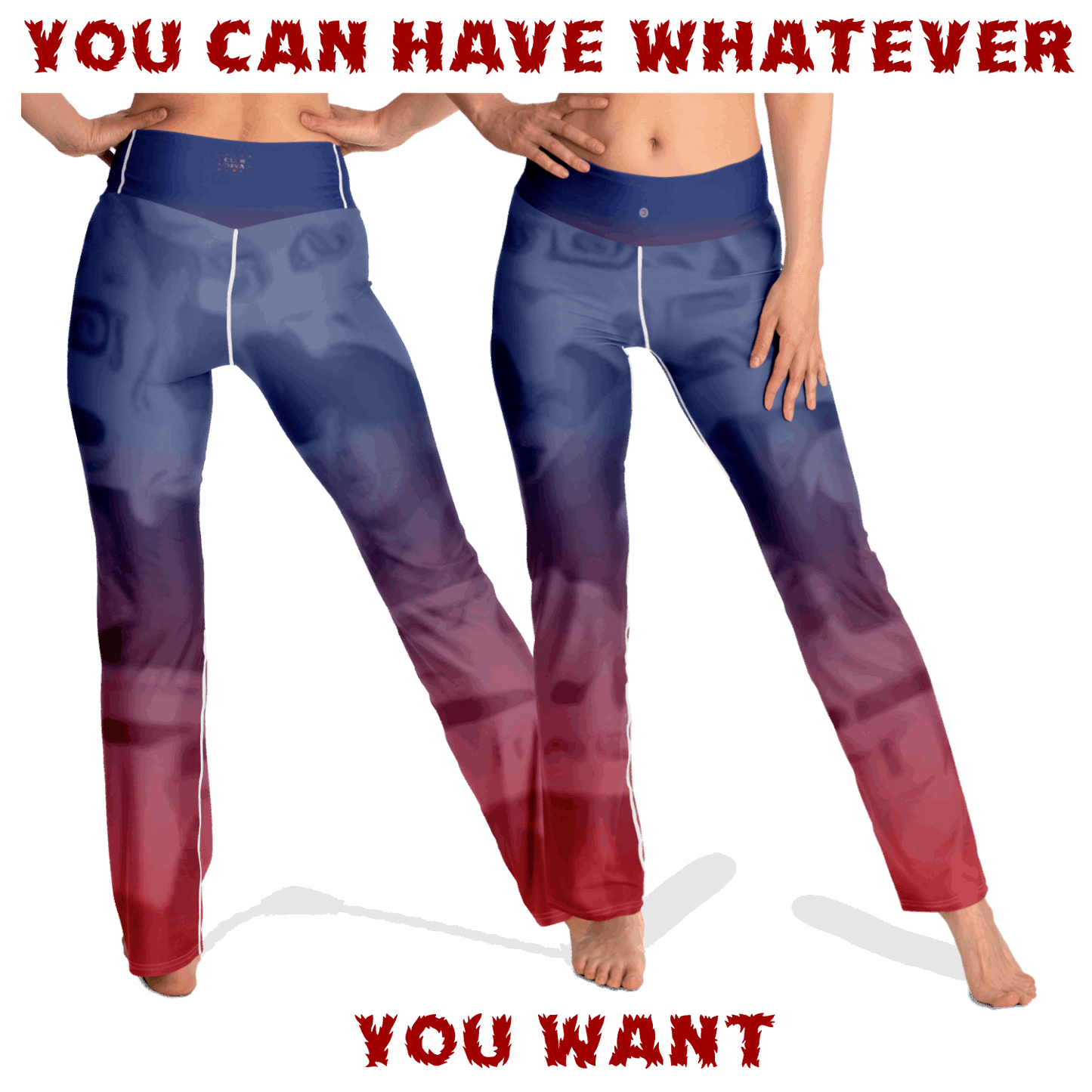 Just Being You, Your Way!-Activewear for Divas | Standout at the gym, get your next pair of flared leggings designed just for you!-Leggings - AOP - FLARE FREE STYLE PLAIN P1P2P3