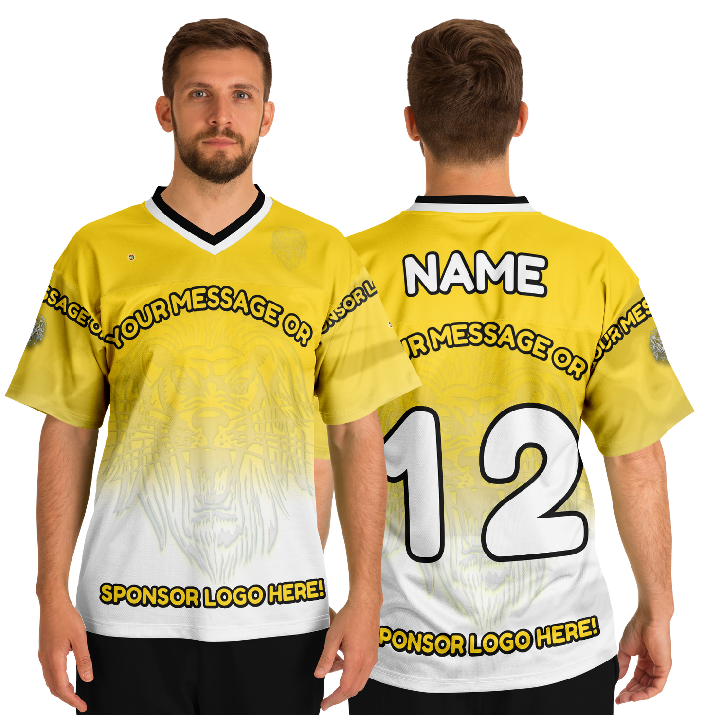 Just Being You, Your Way!-Activewear for Dudes | Add your text for free to this customizable all-over-printed football shirt.-Football Jersey - AOP - LG P1