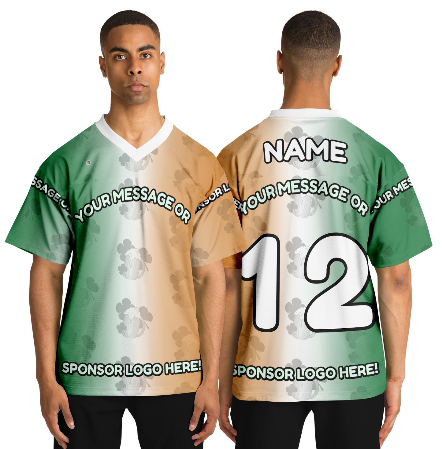 Just Being You, Your Way!-Activewear for Dudes | Add your text for free to this customizable all-over-printed football shirt.-Football Jersey - AOP - LG P1