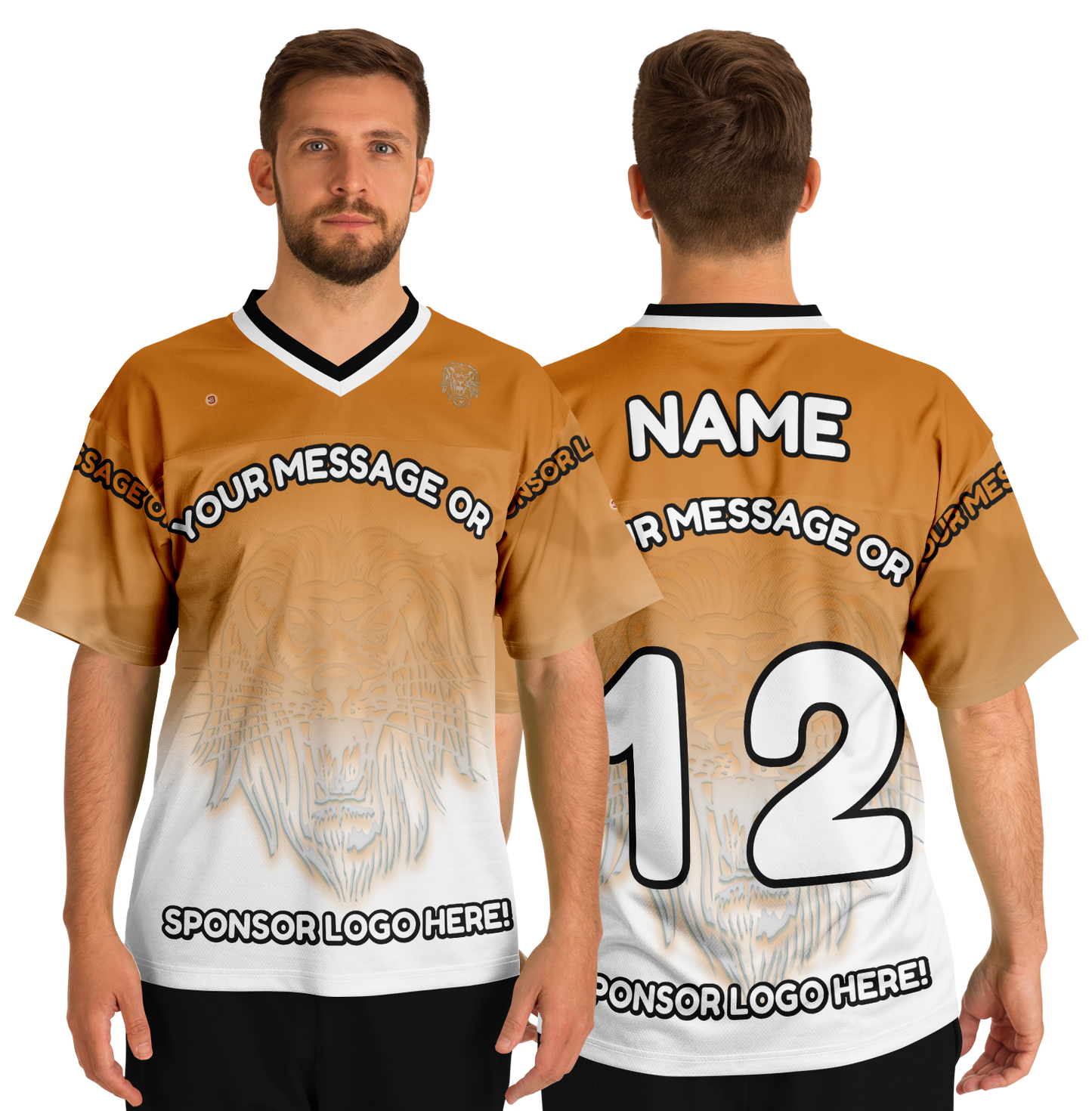 Just Being You, Your Way!-Activewear for Dudes | Add your text for free to this customizable all-over-printed football shirt.-Football Jersey - AOP - LG P1