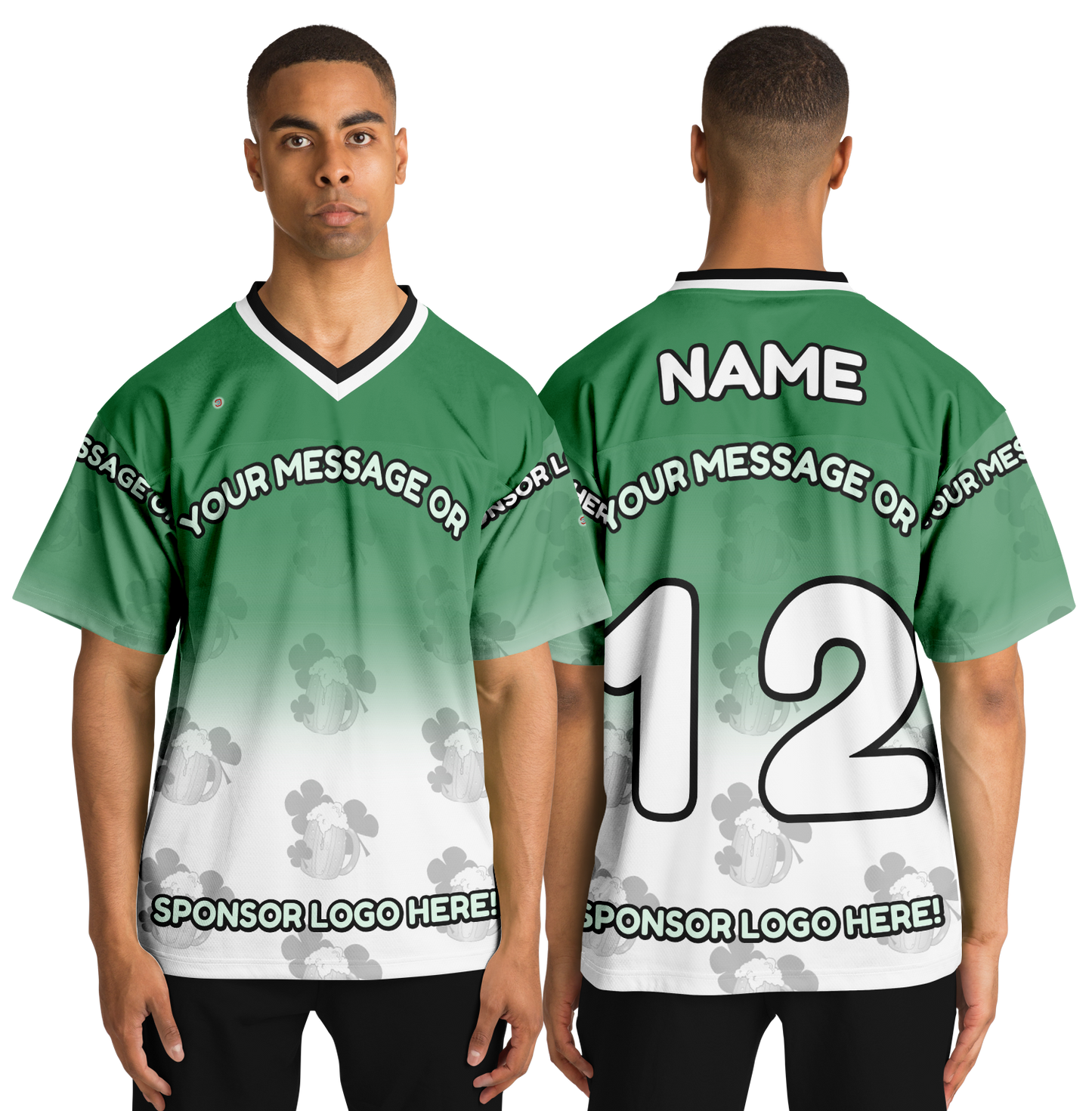 Just Being You, Your Way!-Activewear for Dudes | Add your text for free to this customizable all-over-printed football shirt.-Football Jersey - AOP - LG P1