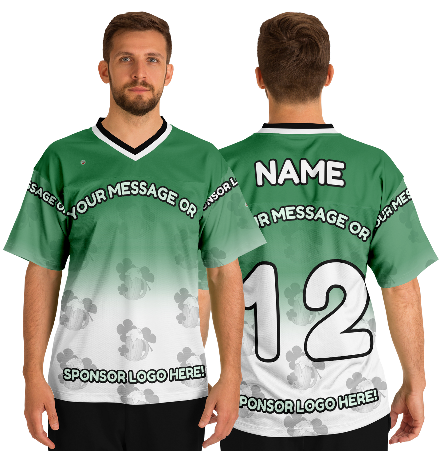 Just Being You, Your Way!-Activewear for Dudes | Add your text for free to this customizable all-over-printed football shirt.-Football Jersey - AOP - LG P1