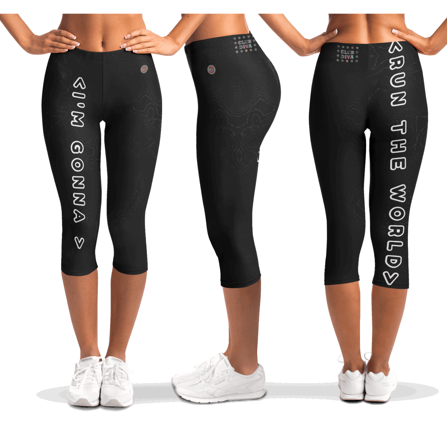  Just Being You, Your Way!-Activewear for Divas | Get your next pair of capri leggings free style designed just for you!-Leggings - AOP - CAPRI FREE STYLE TC P1P2P3