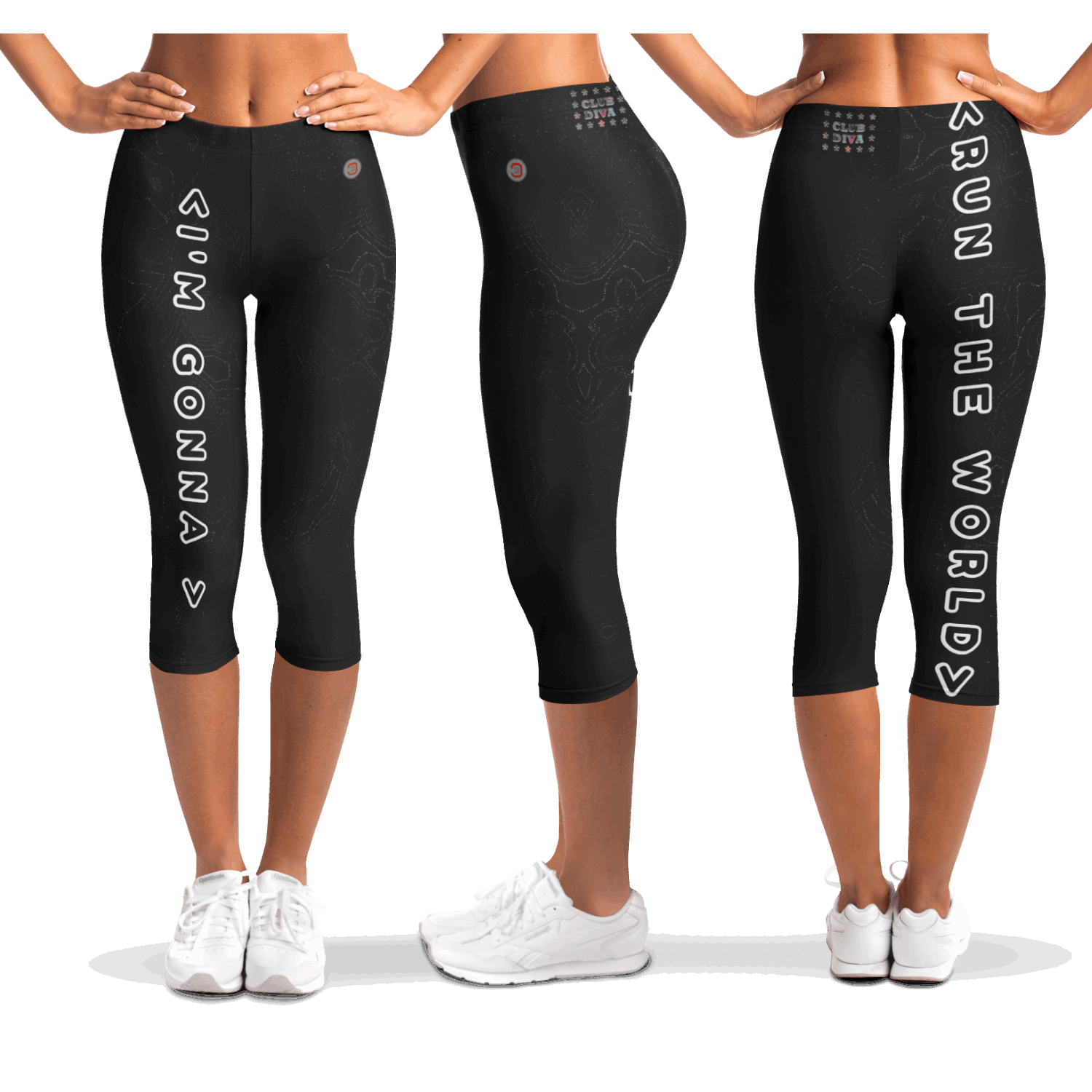  Just Being You, Your Way!-Activewear for Divas | Get your next pair of capri leggings free style designed just for you!-Leggings - AOP - CAPRI FREE STYLE TC P1P2P3