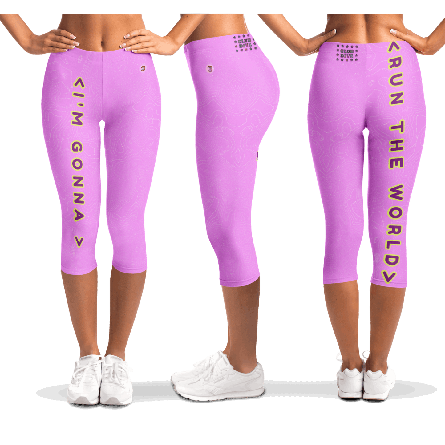  Just Being You, Your Way!-Activewear for Divas | Get your next pair of capri leggings free style designed just for you!-Leggings - AOP - CAPRI FREE STYLE TC P1P2P3