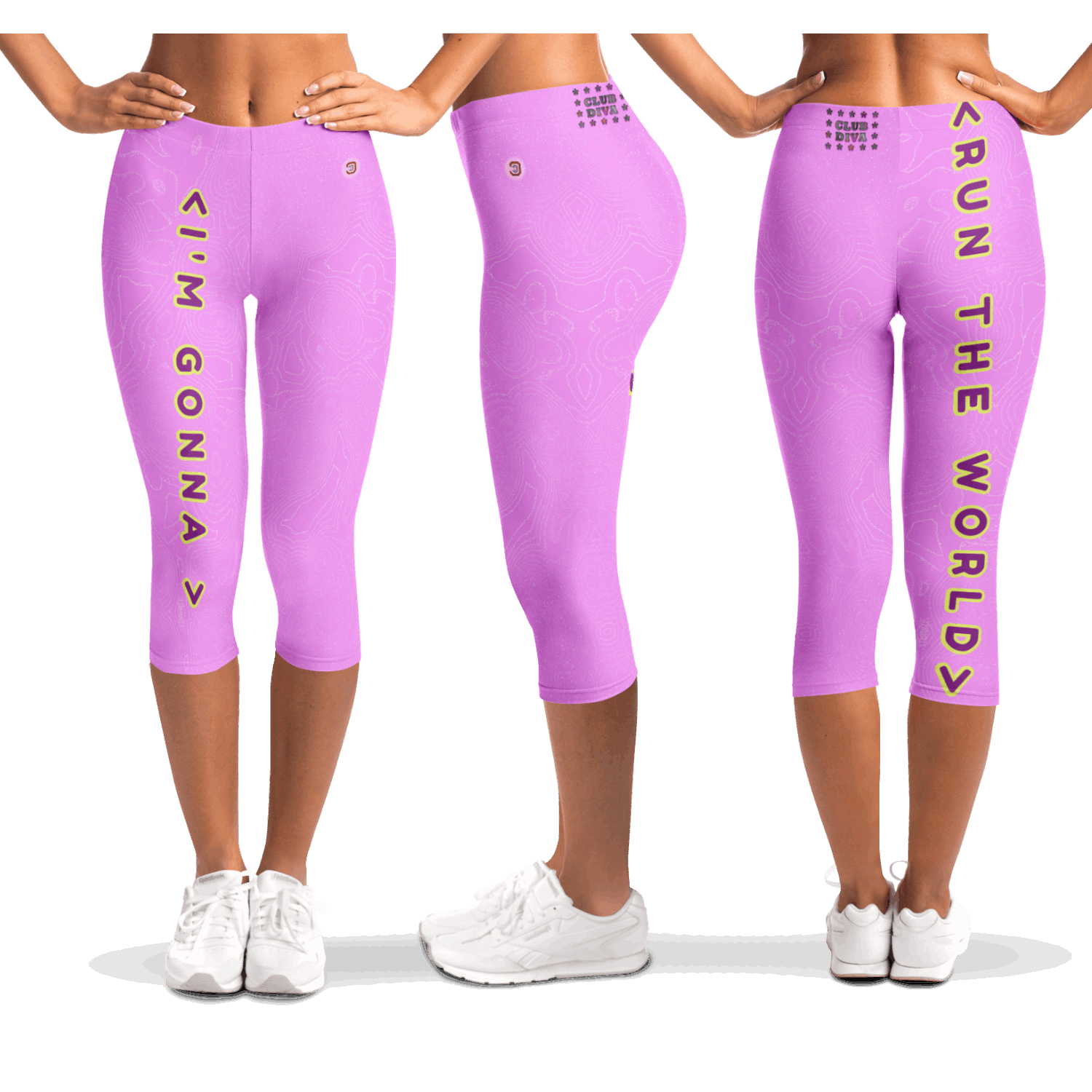  Just Being You, Your Way!-Activewear for Divas | Get your next pair of capri leggings free style designed just for you!-Leggings - AOP - CAPRI FREE STYLE TC P1P2P3