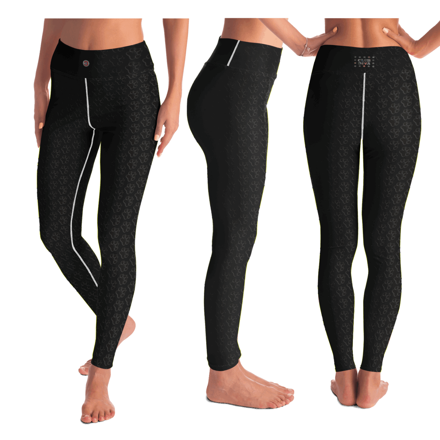  Just Being You, Your Way!-Activewear for Divas | Standout at yoga practice, get your next pair of dog paw pattern leggings designed just for you!-Leggings - AOP - YOGA FREE STYLE POOCH P1P2P3