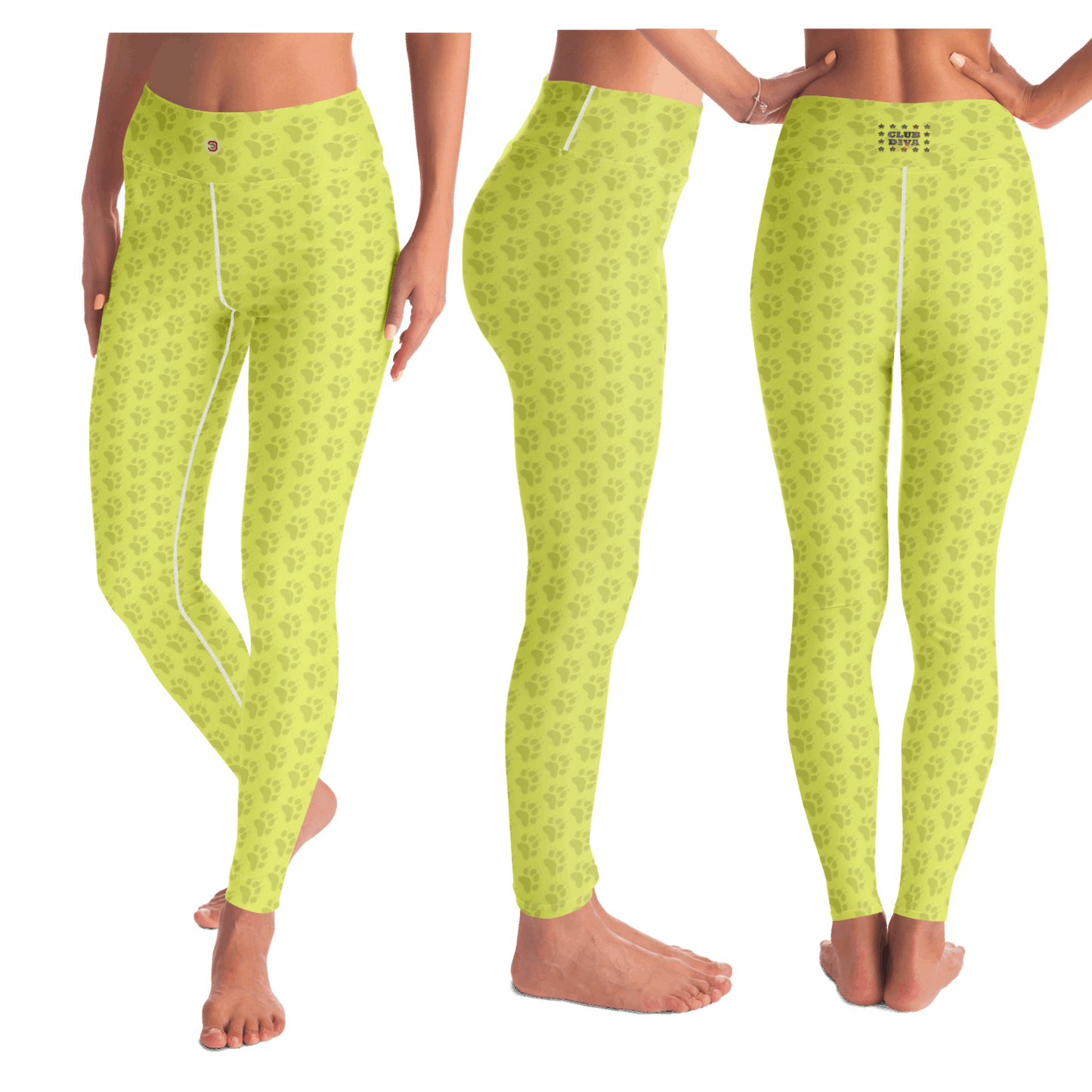  Just Being You, Your Way!-Activewear for Divas | Standout at yoga practice, get your next pair of dog paw pattern leggings designed just for you!-Leggings - AOP - YOGA FREE STYLE POOCH P1P2P3