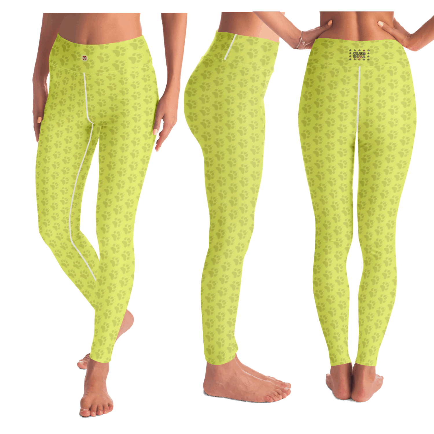  Just Being You, Your Way!-Activewear for Divas | Standout at yoga practice, get your next pair of dog paw pattern leggings designed just for you!-Leggings - AOP - YOGA FREE STYLE POOCH P1P2P3