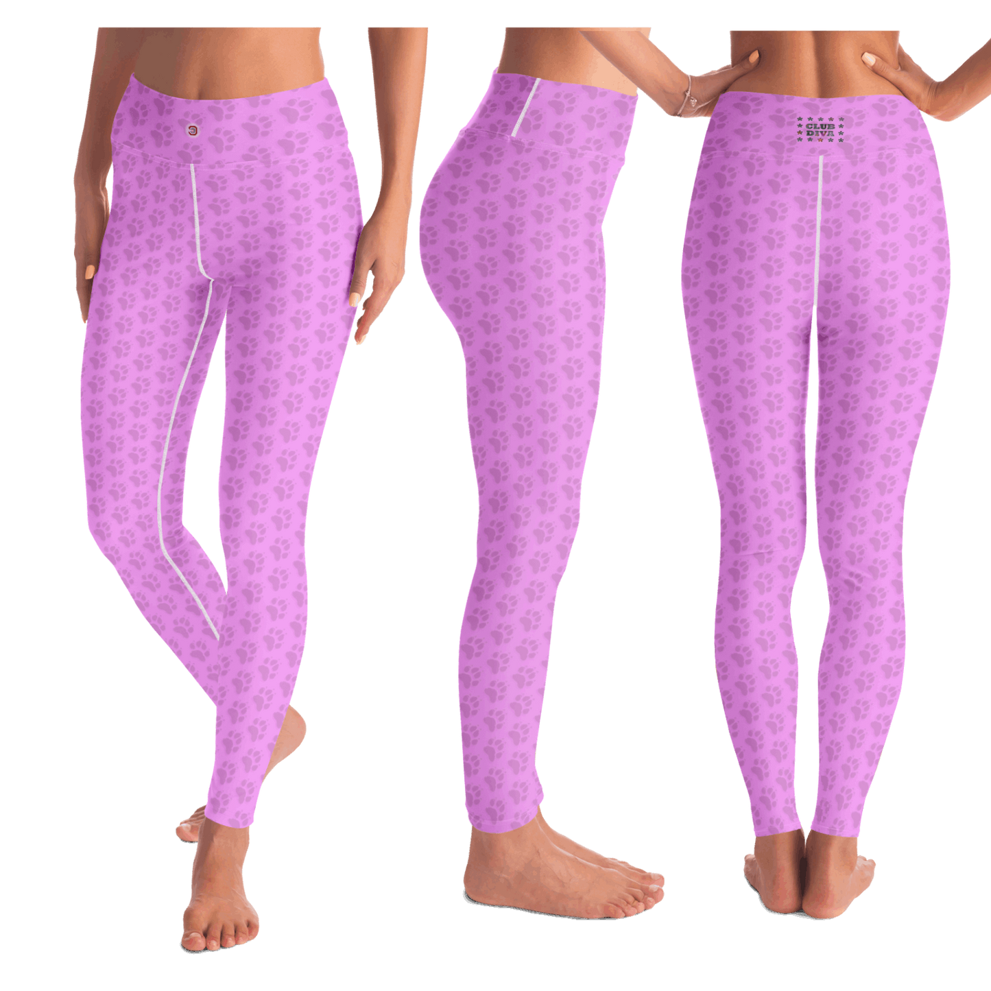  Just Being You, Your Way!-Activewear for Divas | Standout at yoga practice, get your next pair of dog paw pattern leggings designed just for you!-Leggings - AOP - YOGA FREE STYLE POOCH P1P2P3