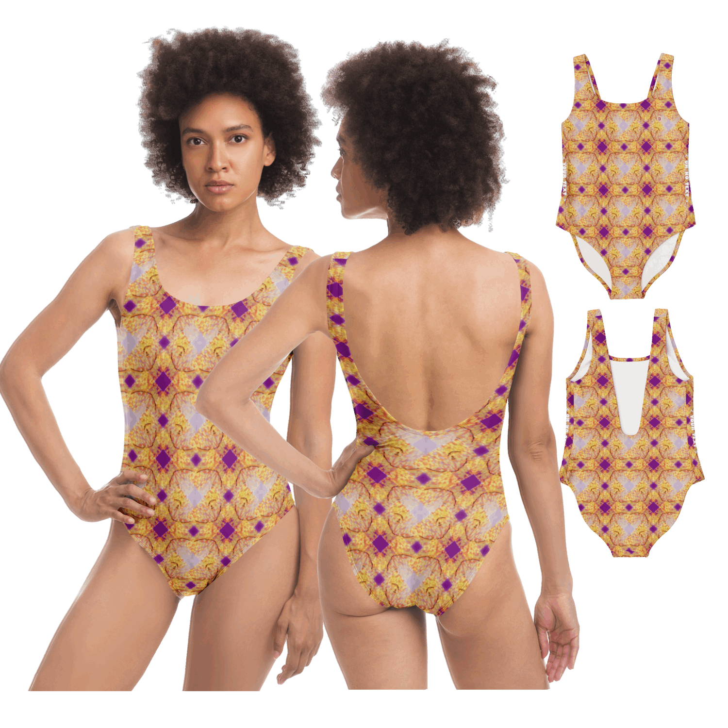  Just Being You, Your Way!-Activewear for Divas | Wow everyone at the beach or the pool with this 1-piece swimsuit.-One-Piece Swimsuit - AOP - MIX P0P1P2P3