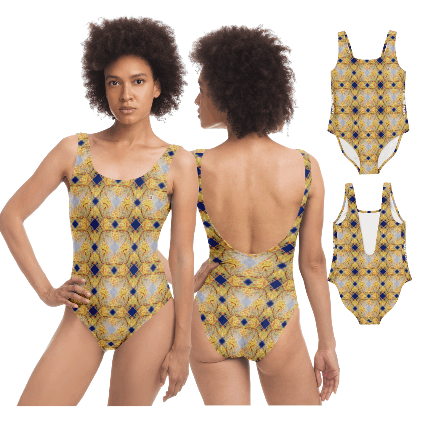  Just Being You, Your Way!-Activewear for Divas | Wow everyone at the beach or the pool with this 1-piece swimsuit.-One-Piece Swimsuit - AOP - MIX P0P1P2P3