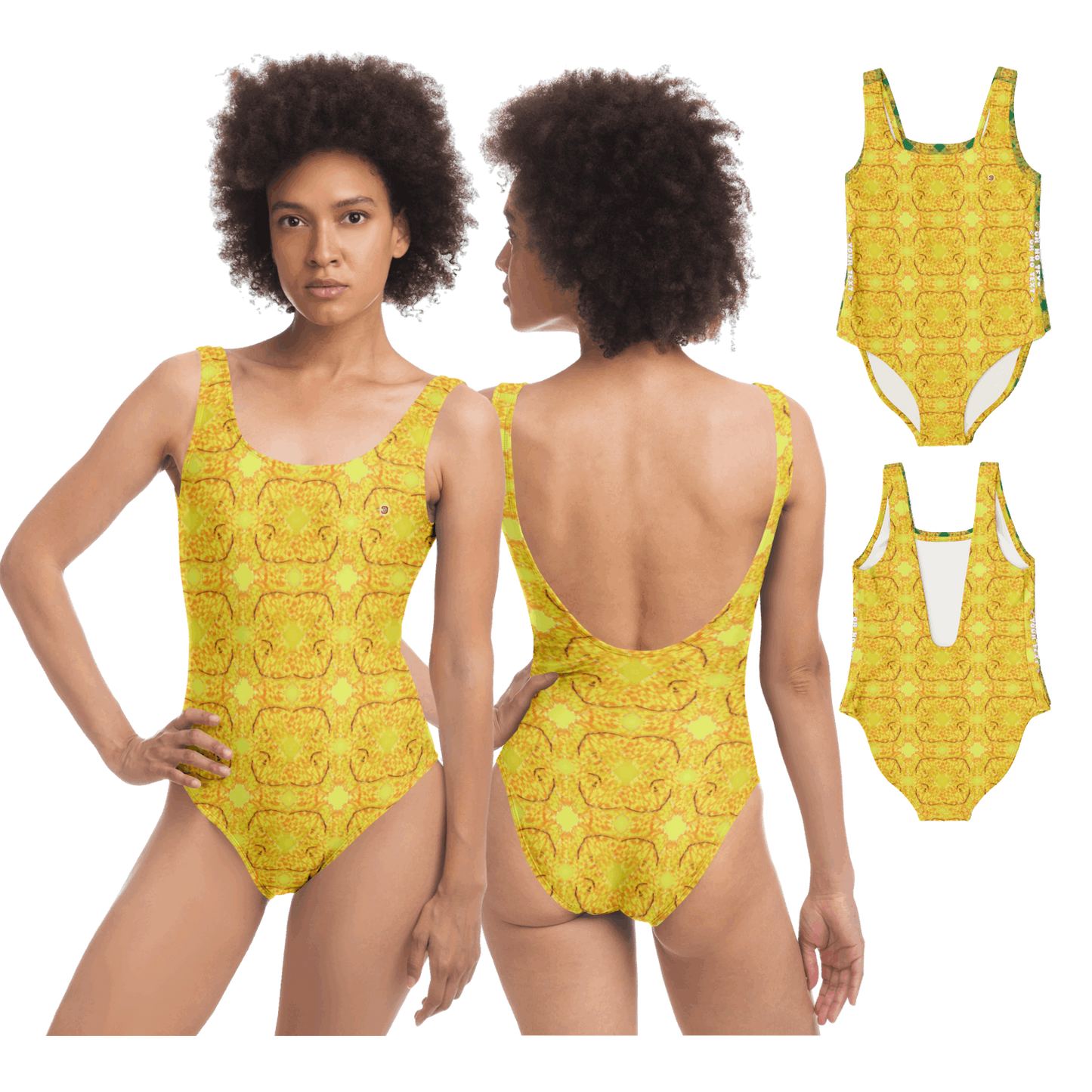  Just Being You, Your Way!-Activewear for Divas | Wow everyone at the beach or the pool with this 1-piece swimsuit.-One-Piece Swimsuit - AOP - MIX P0P1P2P3