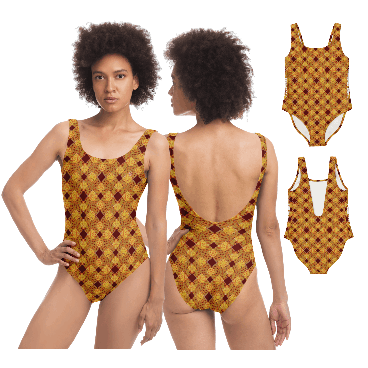  Just Being You, Your Way!-Activewear for Divas | Wow everyone at the beach or the pool with this 1-piece swimsuit.-One-Piece Swimsuit - AOP - MIX P0P1P2P3