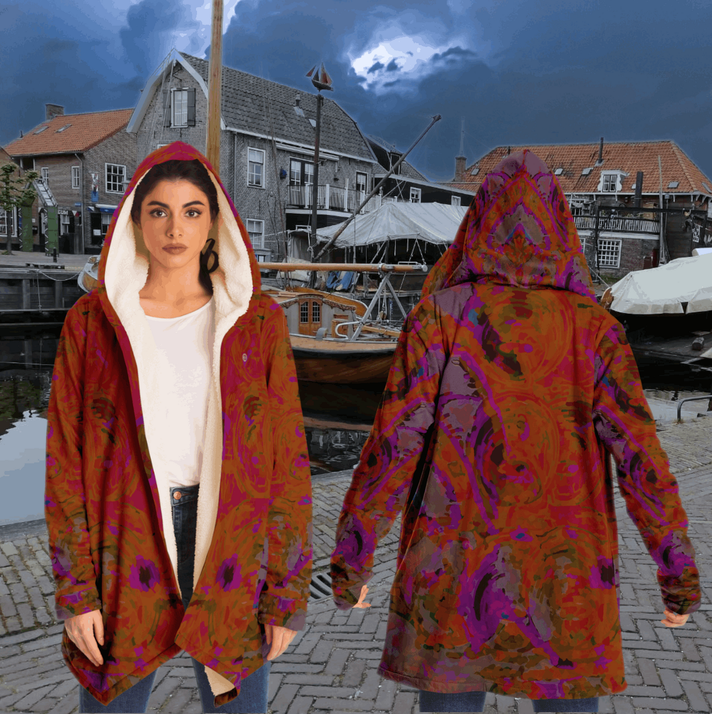  Just Being You, Your Way!-Activewear for Divas | Your best memories as the design for your cloak. Any design and base color!-Microfleece Cloak - AOP MIX FREE STYLE P1P2P3