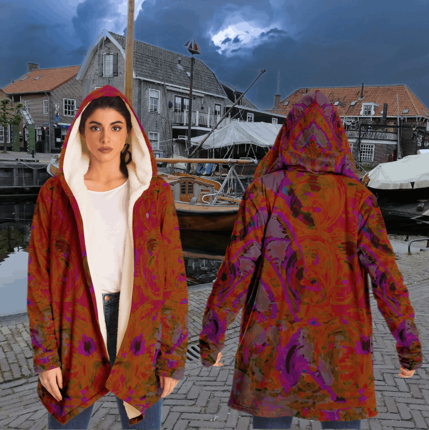  Just Being You, Your Way!-Activewear for Divas | Your best memories as the design for your cloak. Any design and base color!-Microfleece Cloak - AOP MIX FREE STYLE P1P2P3