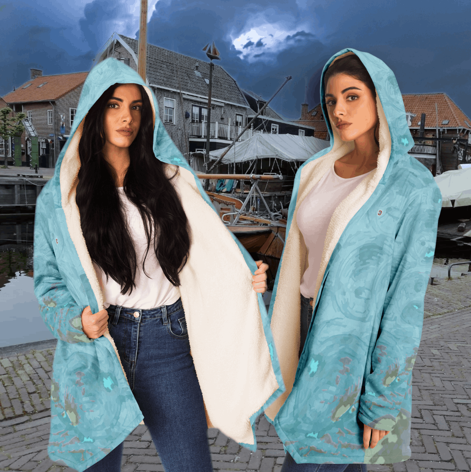 Just Being You, Your Way!-Activewear for Divas | Your best memories as the design for your cloak. Any design and base color!-Microfleece Cloak - AOP MIX FREE STYLE P1P2P3