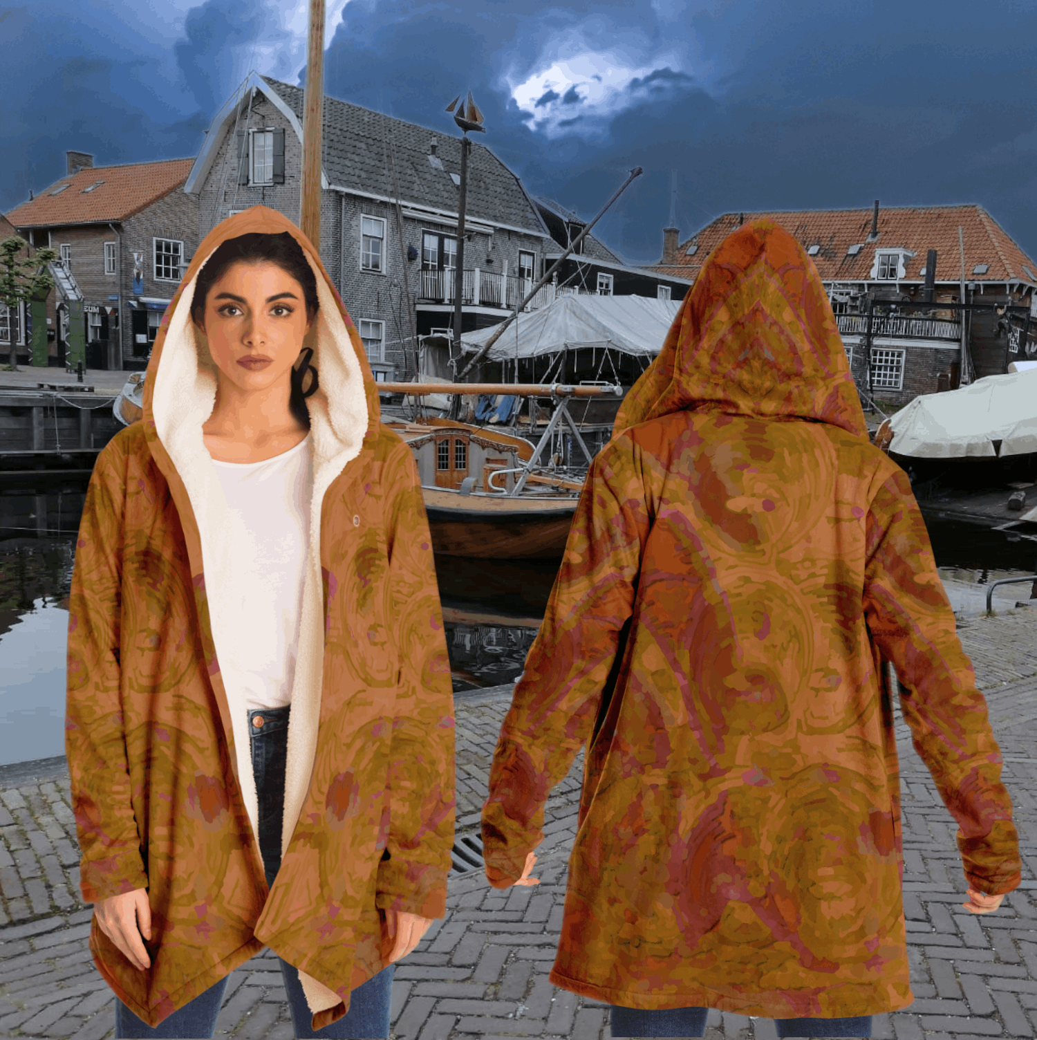  Just Being You, Your Way!-Activewear for Divas | Your best memories as the design for your cloak. Any design and base color!-Microfleece Cloak - AOP MIX FREE STYLE P1P2P3