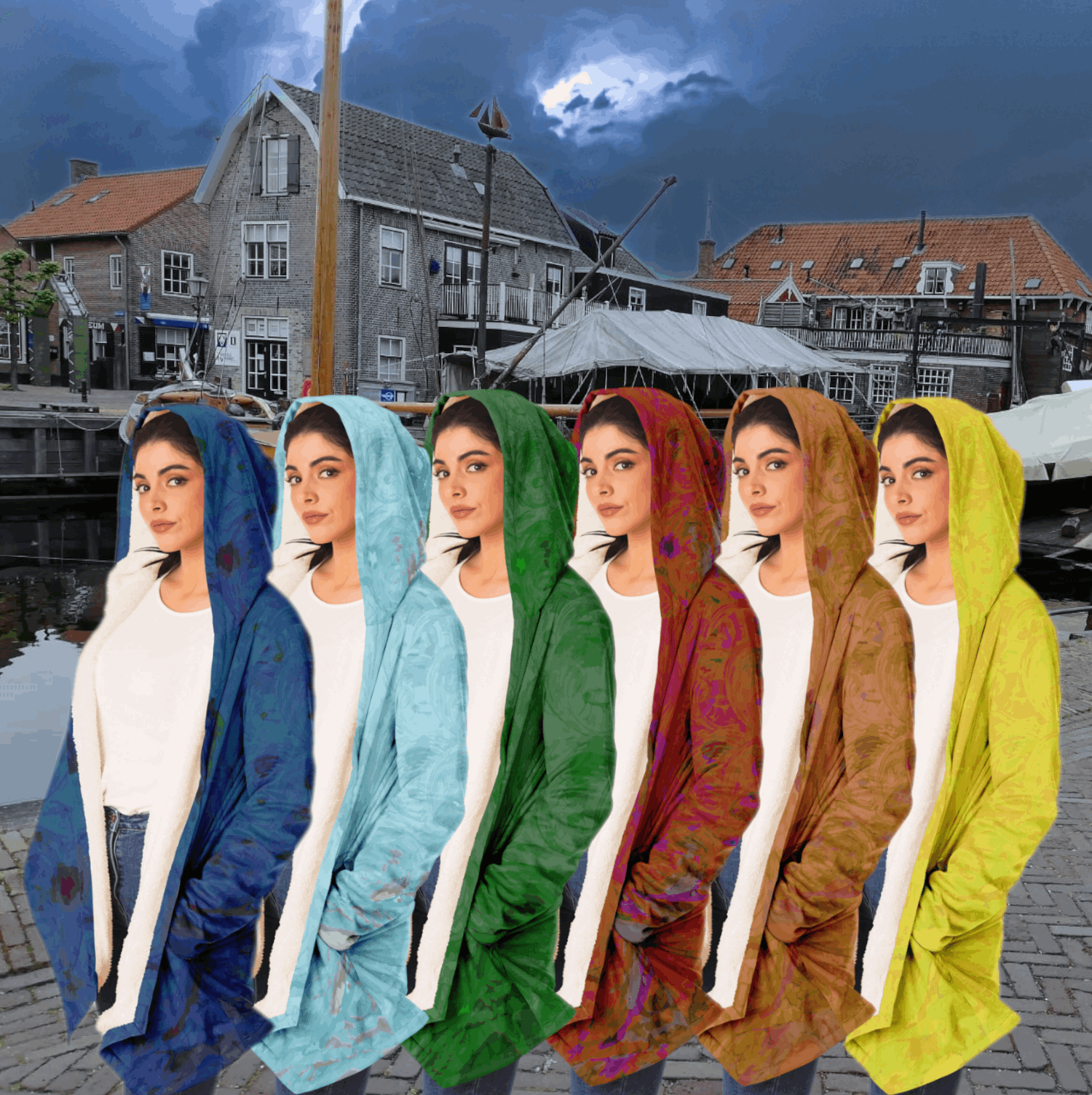  Just Being You, Your Way!-Activewear for Divas | Your best memories as the design for your cloak. Any design and base color!-Microfleece Cloak - AOP MIX FREE STYLE P1P2P3