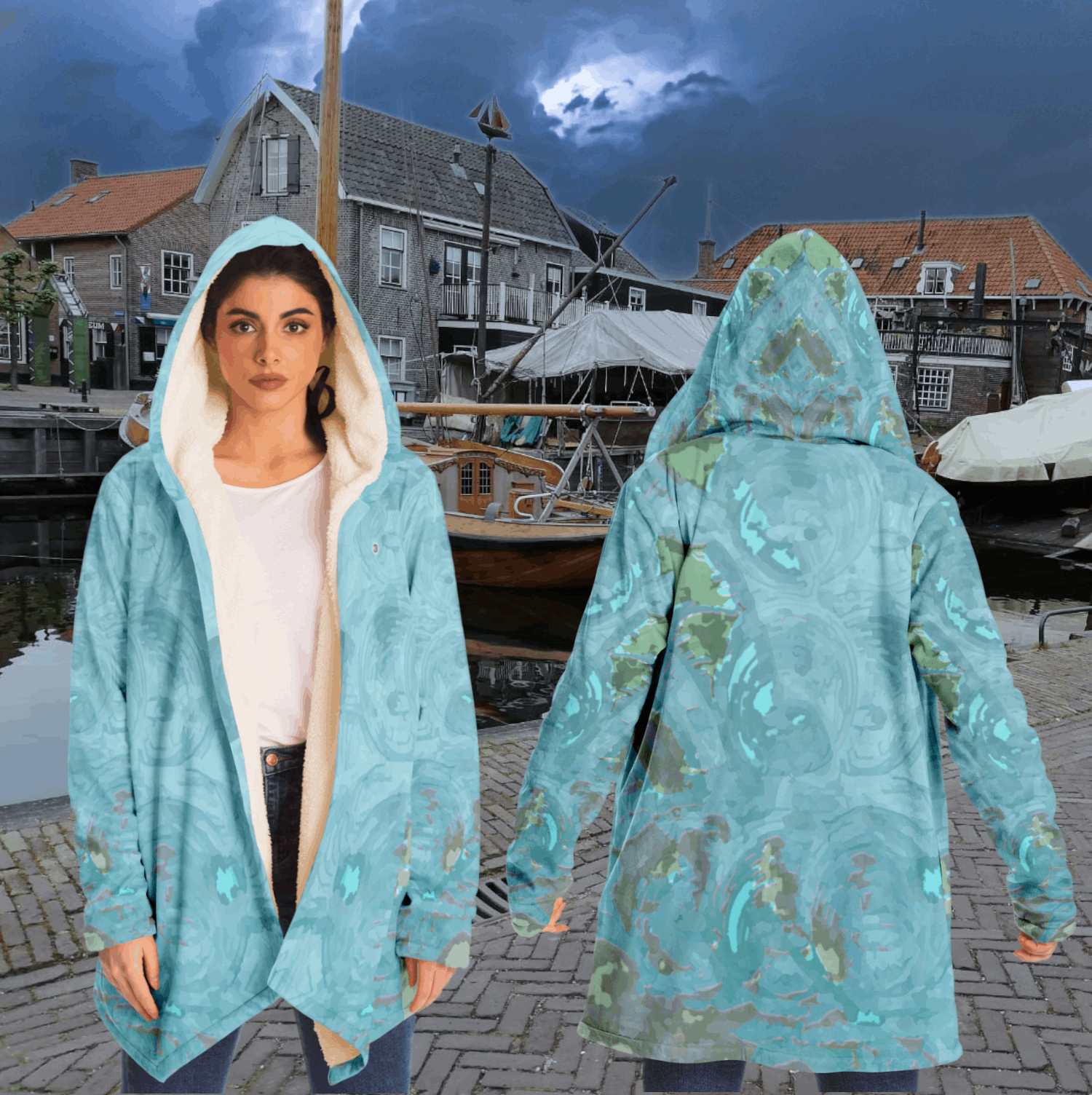  Just Being You, Your Way!-Activewear for Divas | Your best memories as the design for your cloak. Any design and base color!-Microfleece Cloak - AOP MIX FREE STYLE P1P2P3
