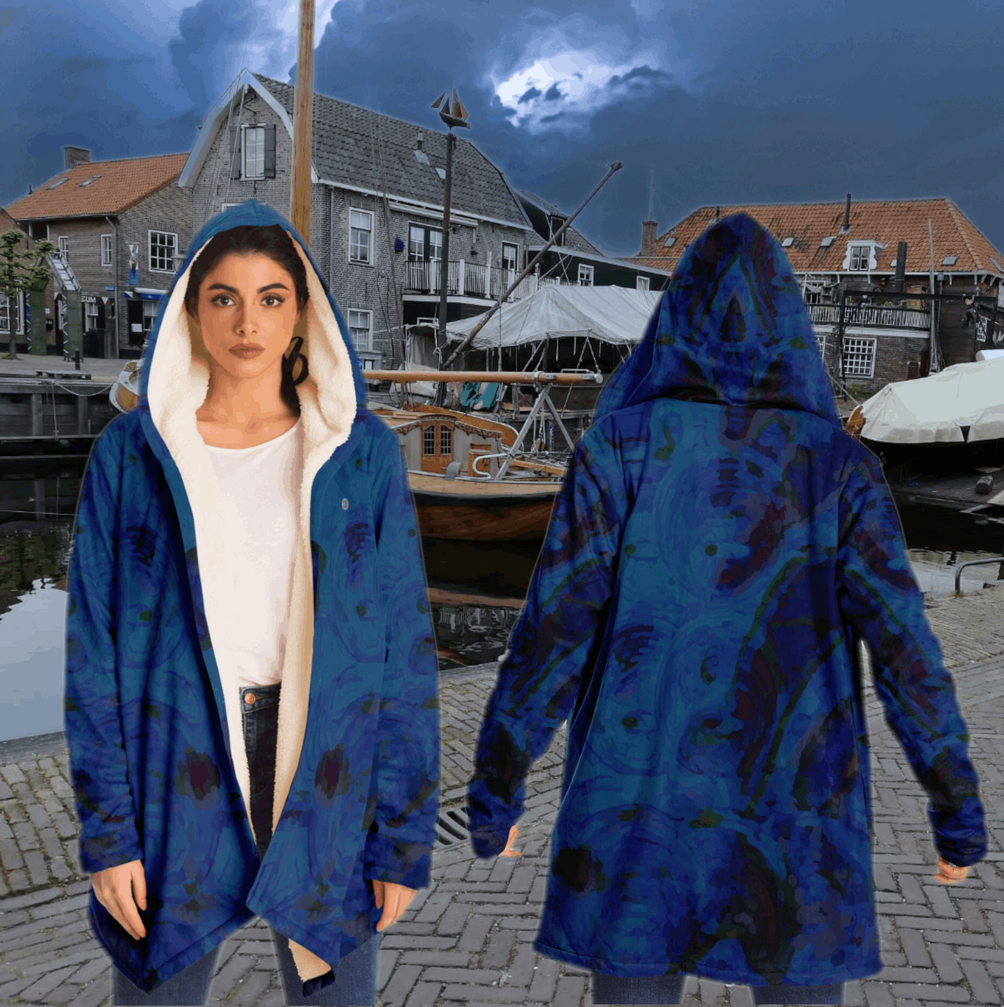 Just Being You, Your Way!-Activewear for Divas | Your best memories as the design for your cloak. Any design and base color!-Microfleece Cloak - AOP MIX FREE STYLE P1P2P3
