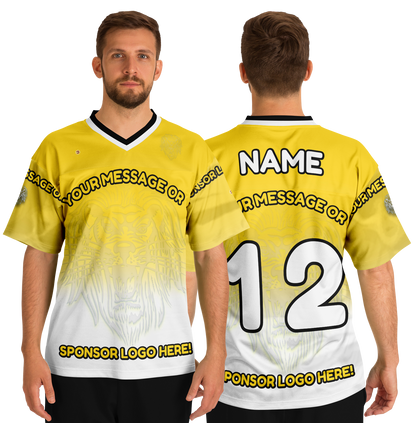  Just Being You, Your Way!-Activewear for Dudes | Add your text for free to this customizable all-over-printed football shirt.-Football Jersey - AOP - LG P1