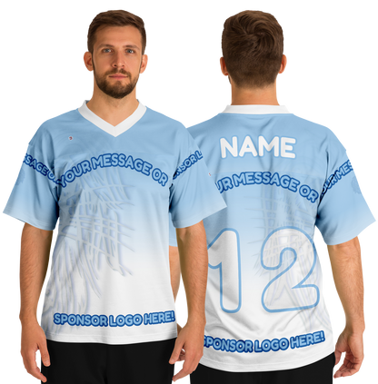  Just Being You, Your Way!-Activewear for Dudes | Add your text for free to this customizable all-over-printed football shirt.-Football Jersey - AOP - LG P1