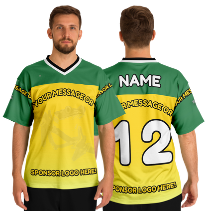  Just Being You, Your Way!-Activewear for Dudes | Add your text for free to this customizable all-over-printed football shirt.-Football Jersey - AOP - LG P1