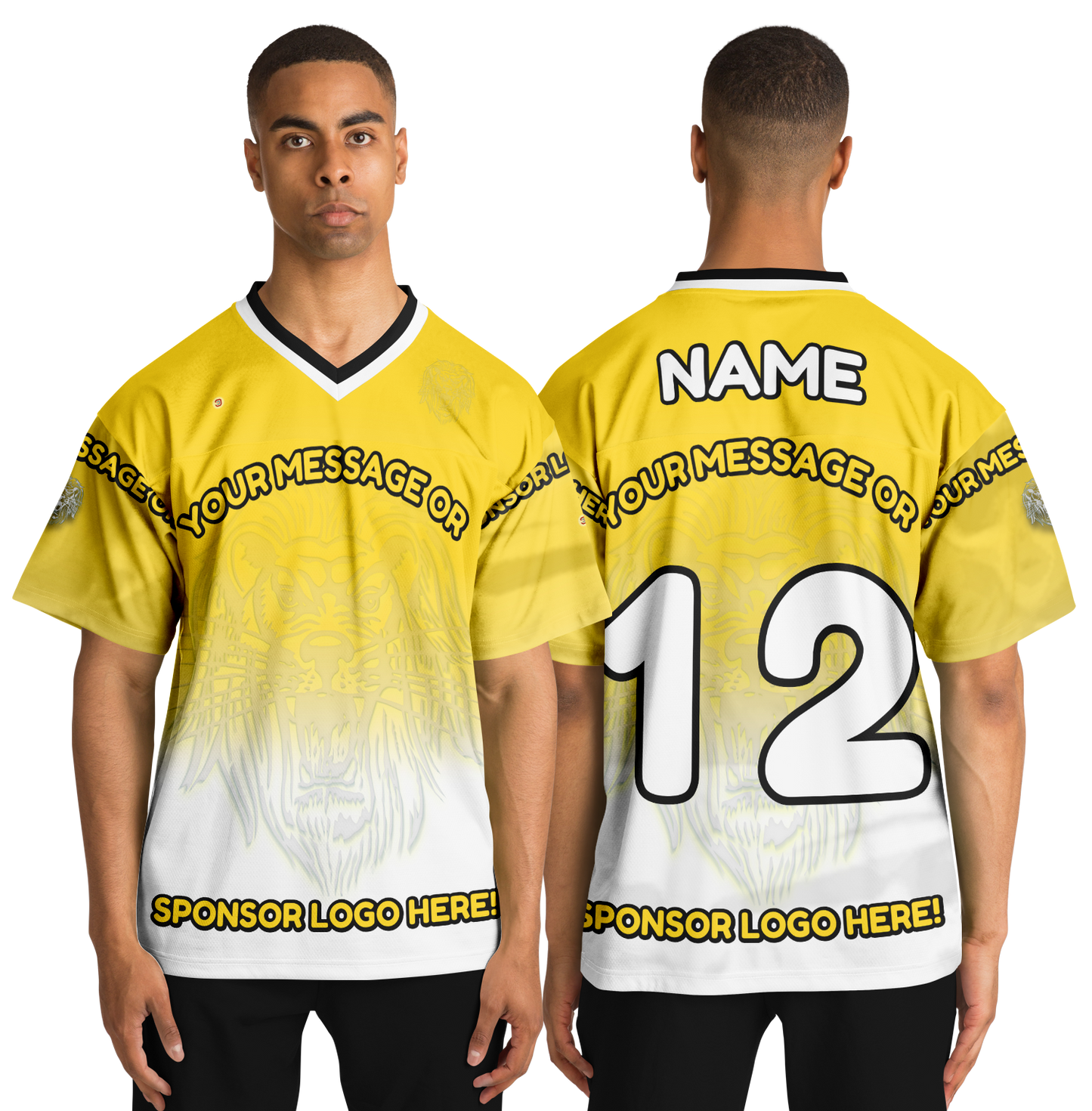  Just Being You, Your Way!-Activewear for Dudes | Add your text for free to this customizable all-over-printed football shirt.-Football Jersey - AOP - LG P1