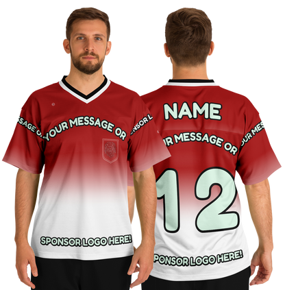  Just Being You, Your Way!-Activewear for Dudes | Add your text for free to this customizable all-over-printed football shirt.-Football Jersey - AOP - LG P1