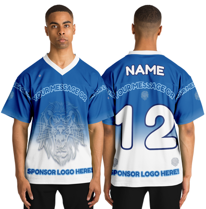  Just Being You, Your Way!-Activewear for Dudes | Add your text for free to this customizable all-over-printed football shirt.-Football Jersey - AOP - LG P1