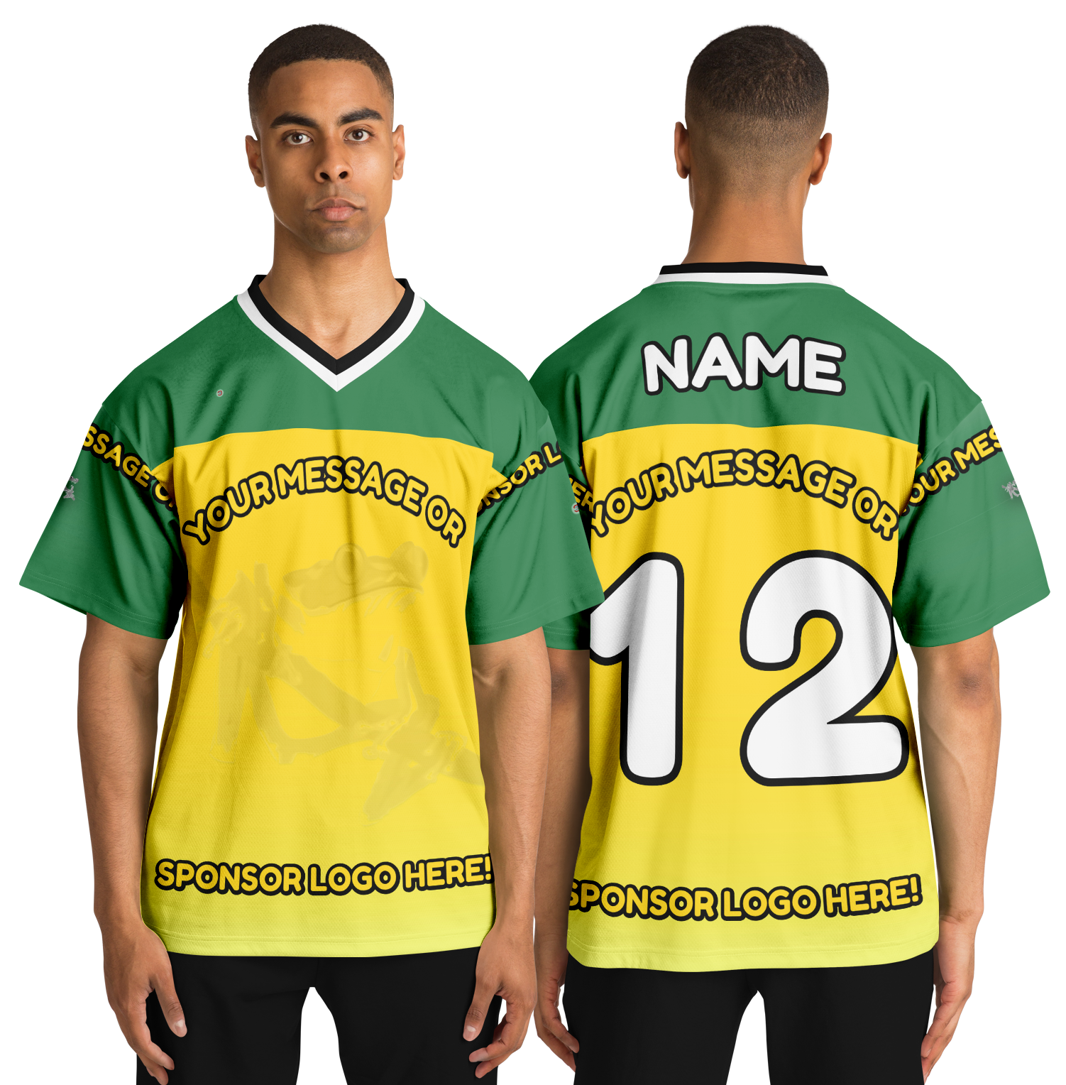  Just Being You, Your Way!-Activewear for Dudes | Add your text for free to this customizable all-over-printed football shirt.-Football Jersey - AOP - LG P1