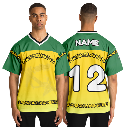  Just Being You, Your Way!-Activewear for Dudes | Add your text for free to this customizable all-over-printed football shirt.-Football Jersey - AOP - LG P1