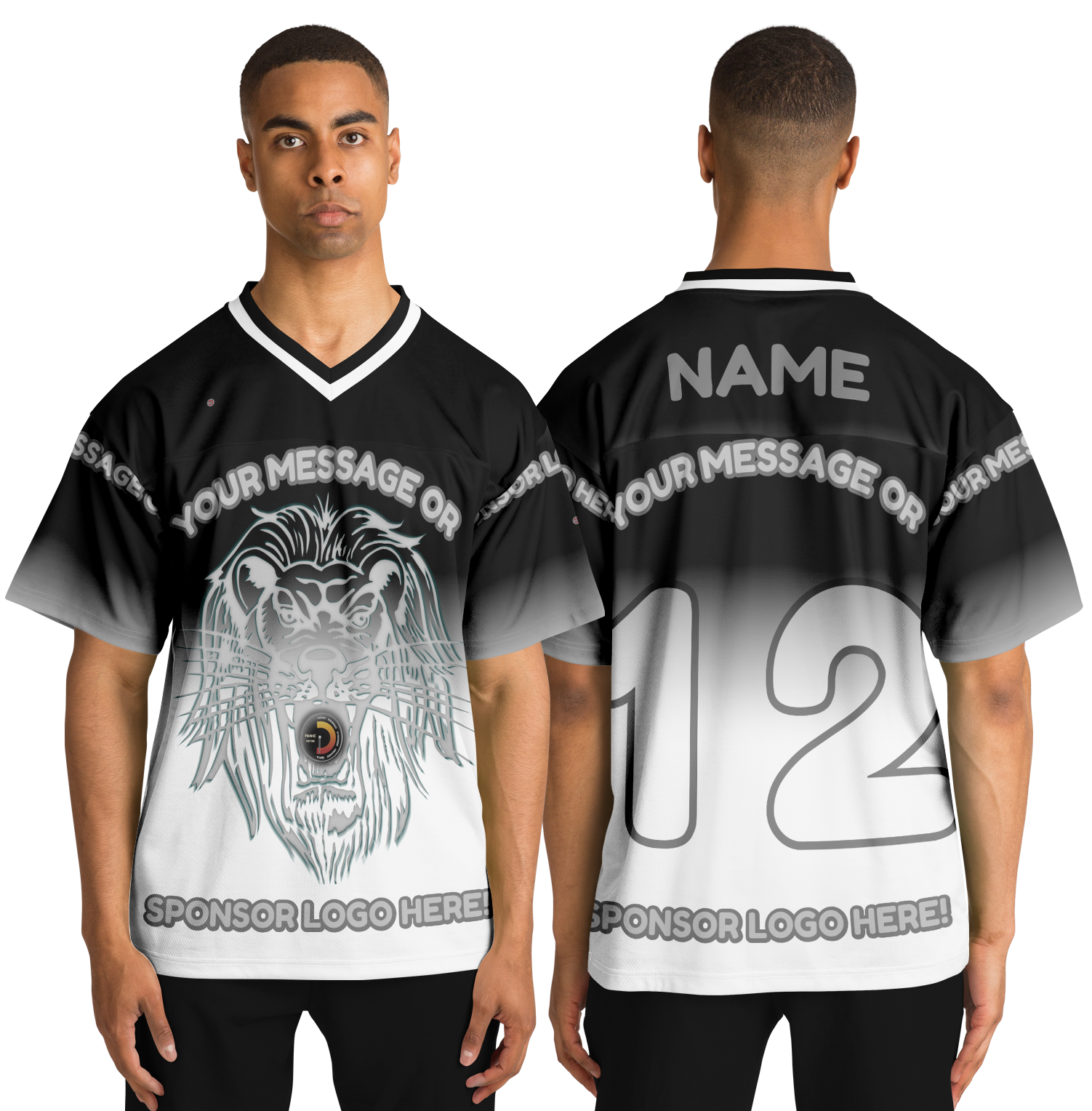  Just Being You, Your Way!-Activewear for Dudes | Add your text for free to this customizable all-over-printed football shirt.-Football Jersey - AOP - LG P1