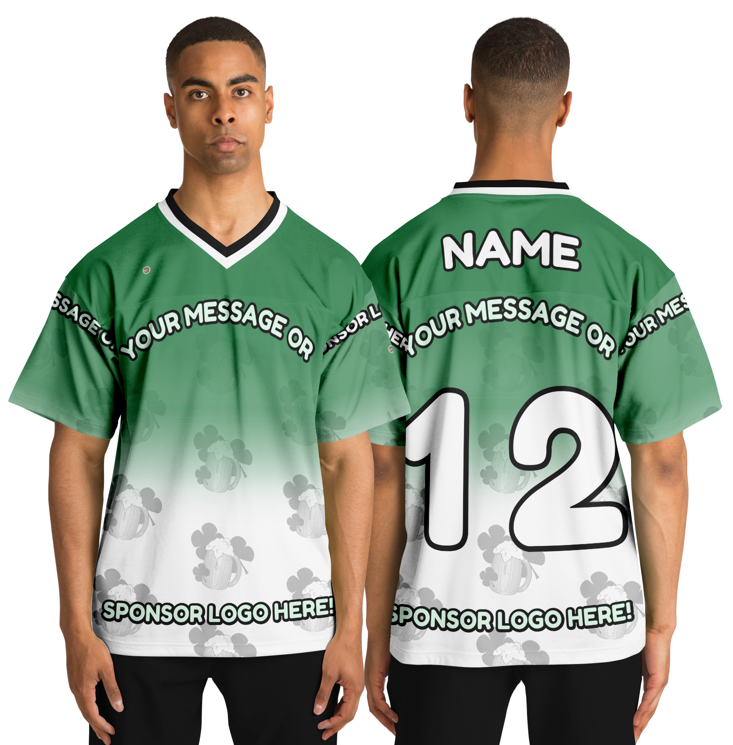  Just Being You, Your Way!-Activewear for Dudes | Add your text for free to this customizable all-over-printed football shirt.-Football Jersey - AOP - LG P1