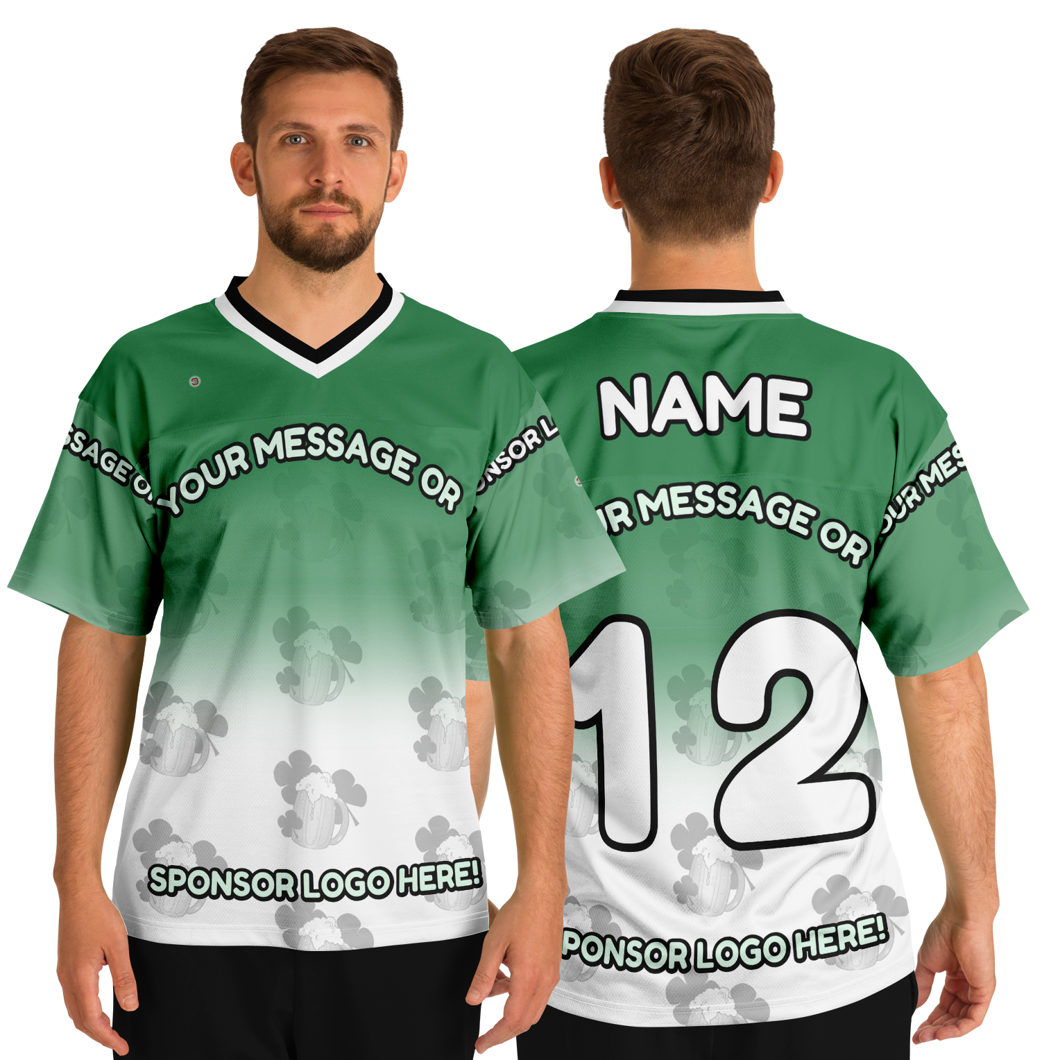  Just Being You, Your Way!-Activewear for Dudes | Add your text for free to this customizable all-over-printed football shirt.-Football Jersey - AOP - LG P1