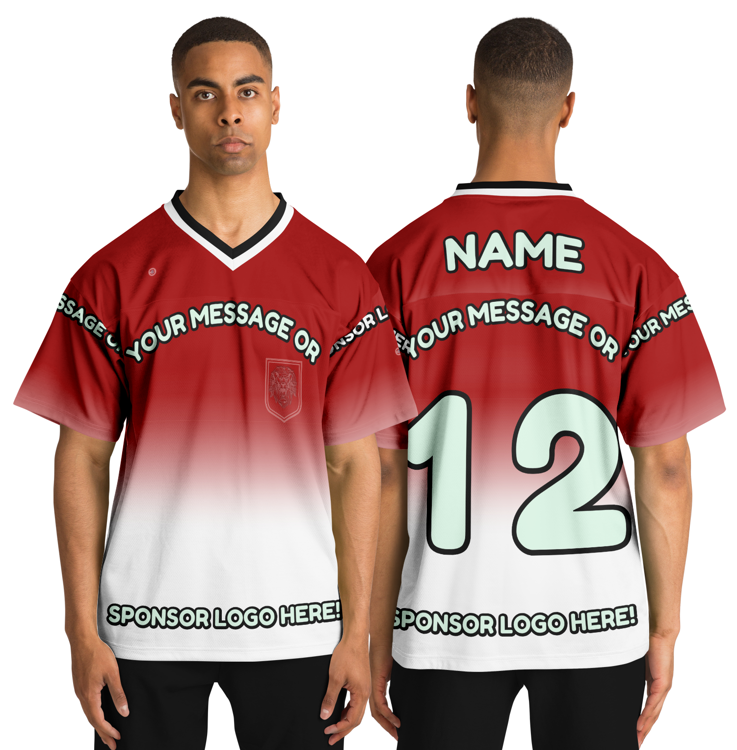  Just Being You, Your Way!-Activewear for Dudes | Add your text for free to this customizable all-over-printed football shirt.-Football Jersey - AOP - LG P1