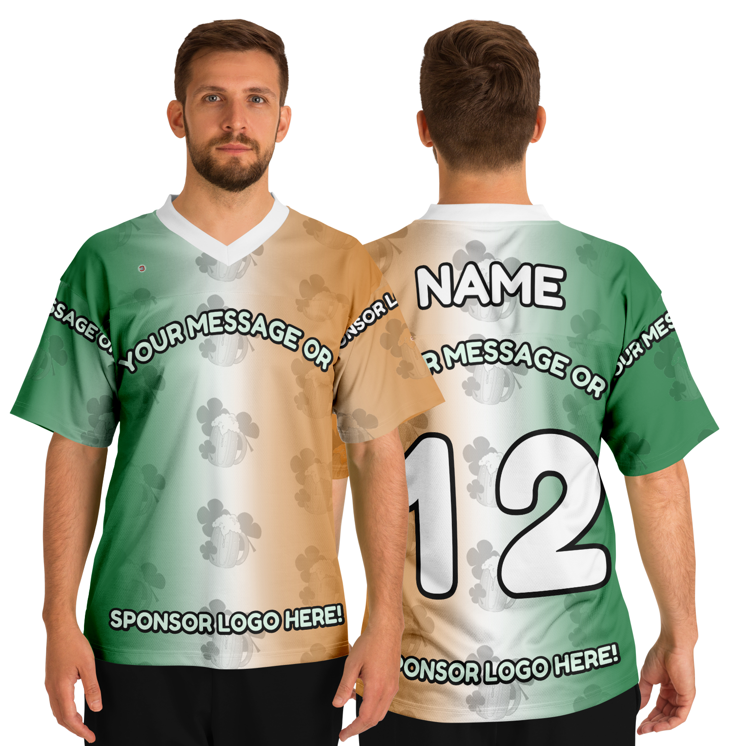  Just Being You, Your Way!-Activewear for Dudes | Add your text for free to this customizable all-over-printed football shirt.-Football Jersey - AOP - LG P1