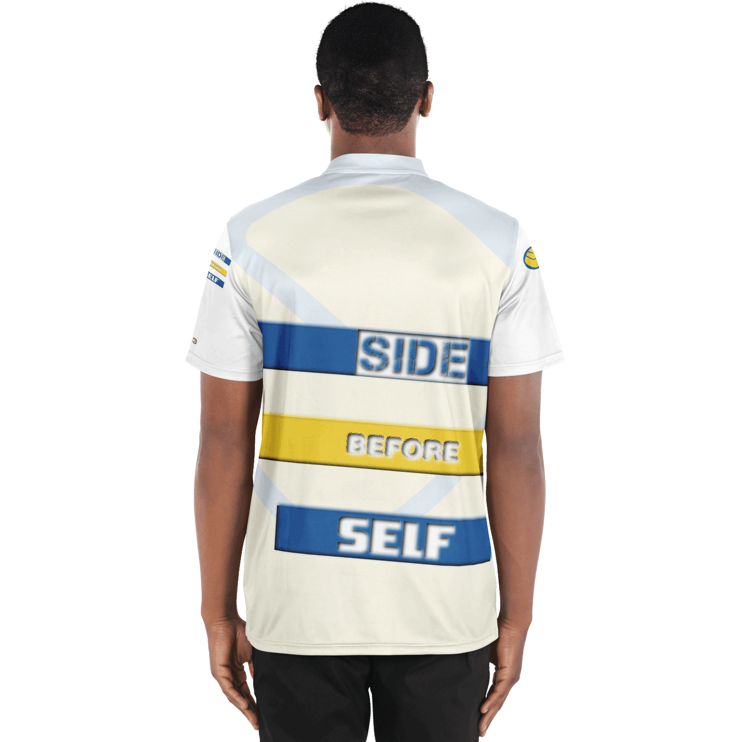  Just Being You, Your Way!-Avctivewear for Dudes | Side Before Self Polo Shirt, Blade Collar-Blade Collar Polo Shirt - AOP - SBS P0P1P2P3