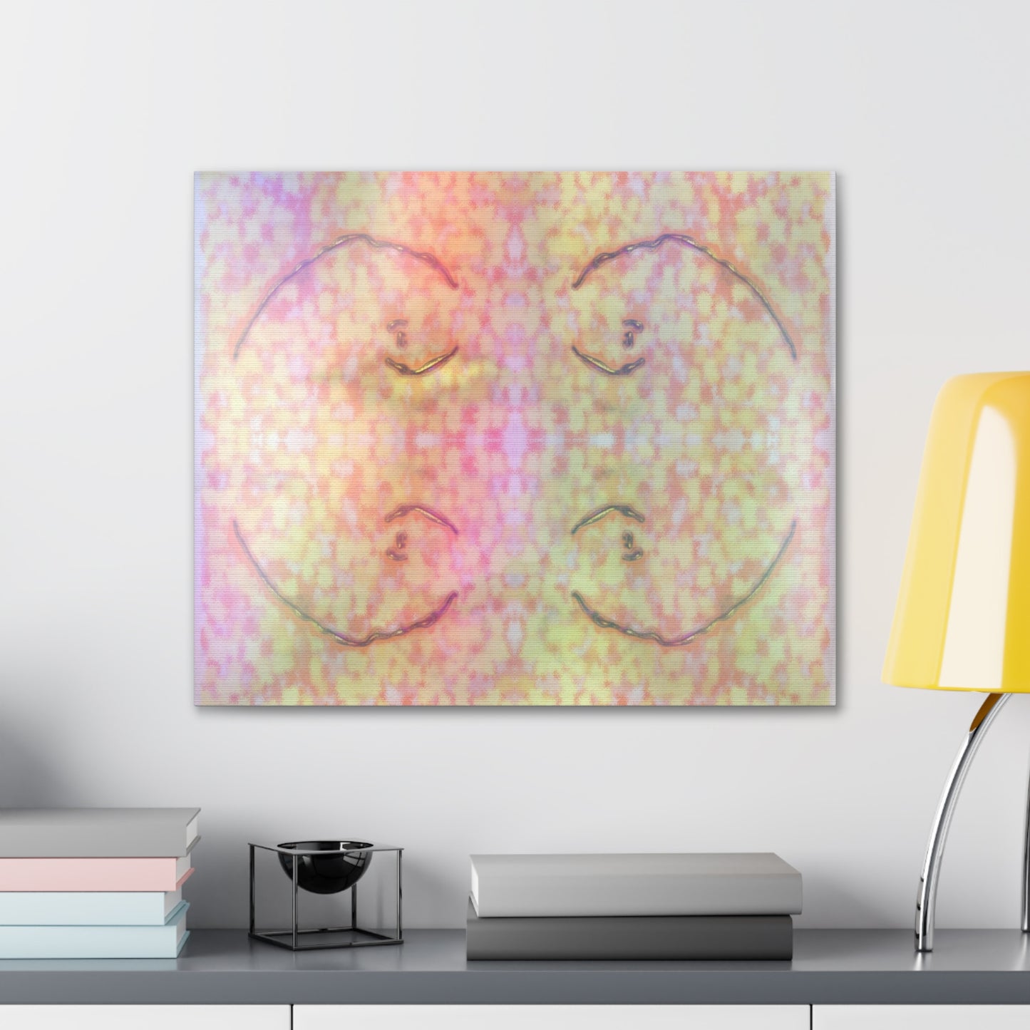  Just Being You, Your Way!-Canvas Wall Art | Four fish in a rainbow-colored sea captures the beauty and mystery of the deep-Canvas Print - 4F P0P1P2P3