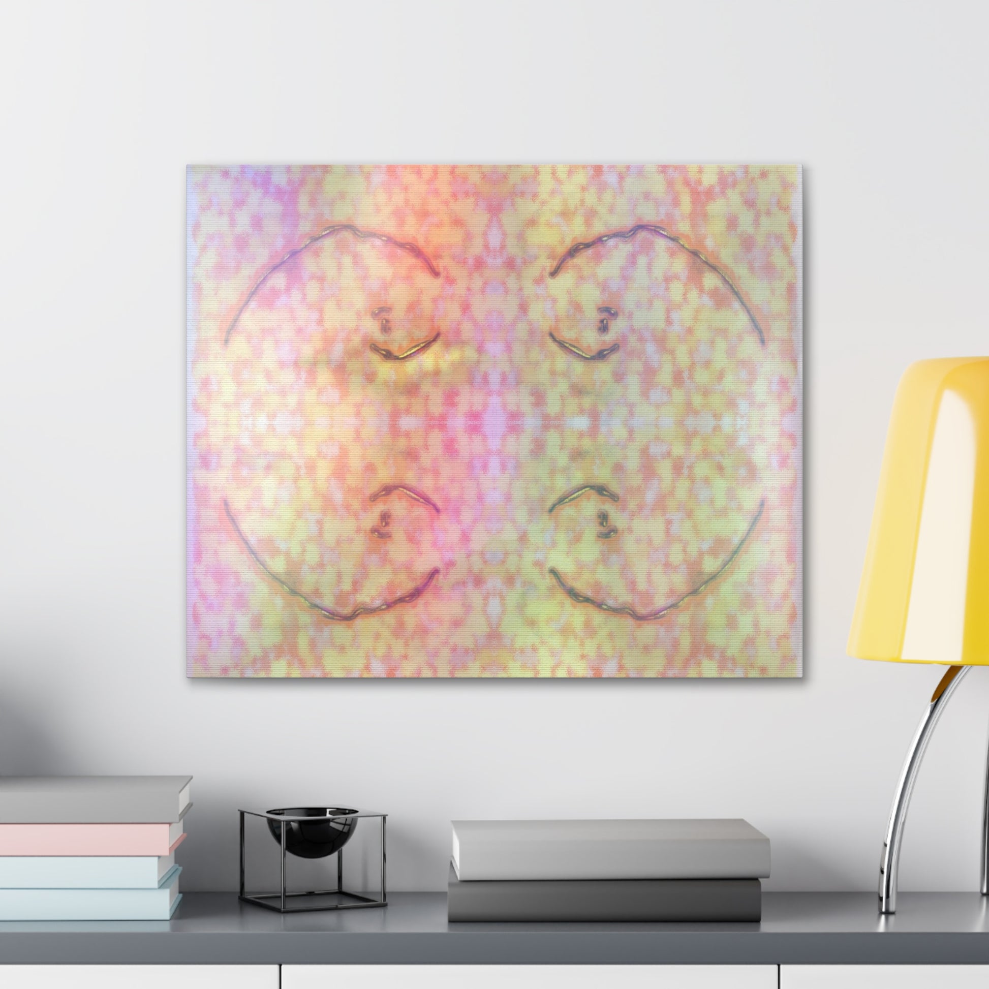  Just Being You, Your Way!-Canvas Wall Art | Four fish in a rainbow-colored sea captures the beauty and mystery of the deep-Canvas Print - 4F P0P1P2P3