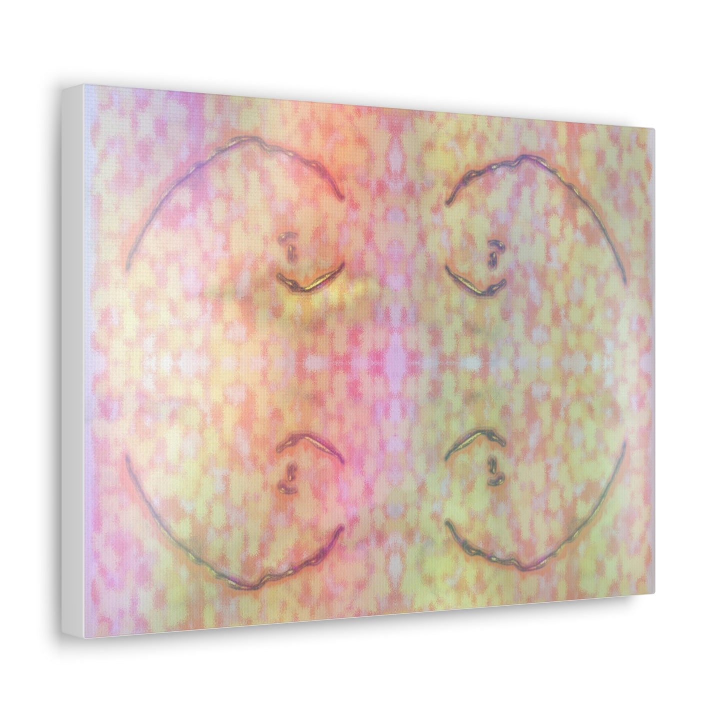  Just Being You, Your Way!-Canvas Wall Art | Four fish in a rainbow-colored sea captures the beauty and mystery of the deep-Canvas Print - 4F P0P1P2P3