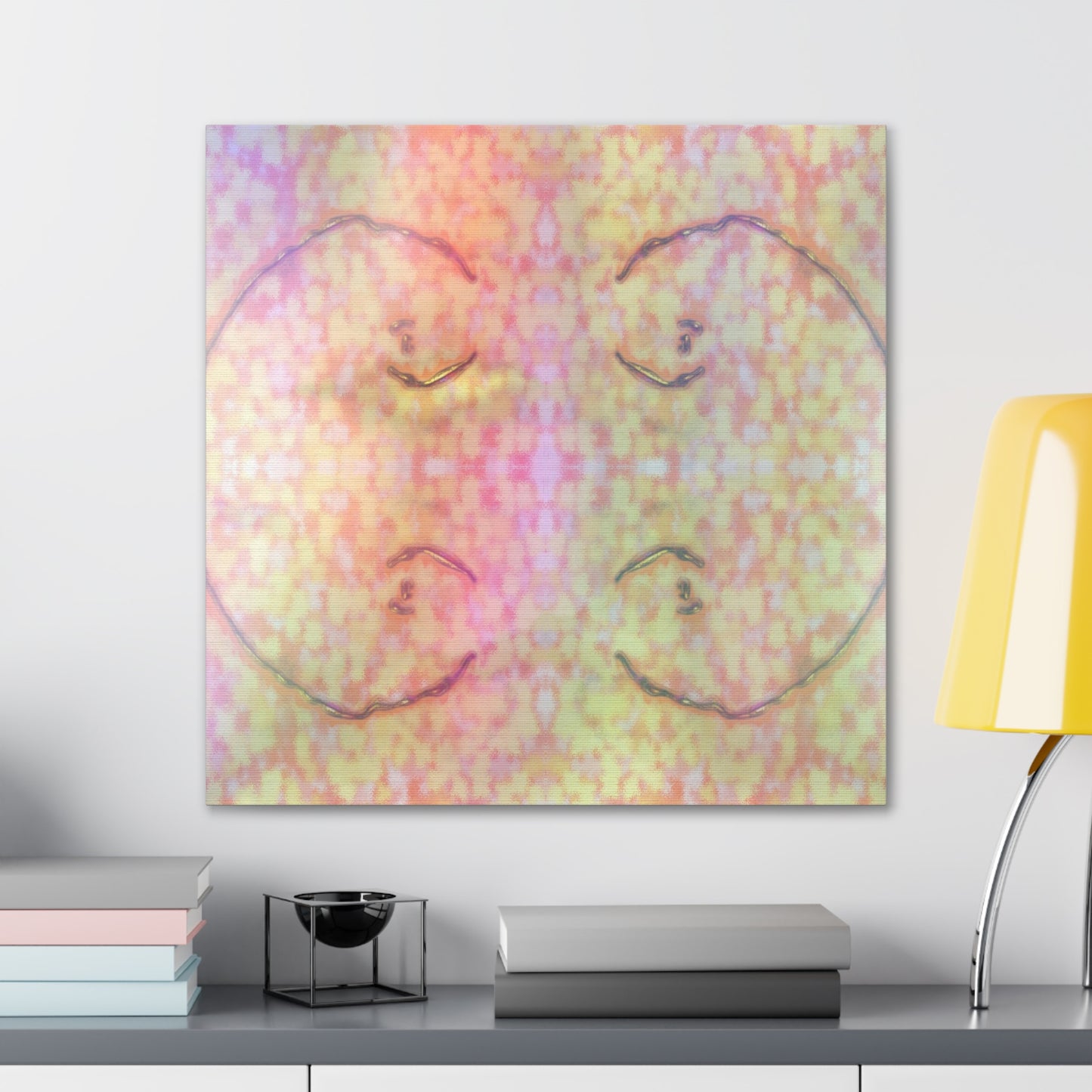  Just Being You, Your Way!-Canvas Wall Art | Four fish in a rainbow-colored sea captures the beauty and mystery of the deep-Canvas Print - 4F P0P1P2P3