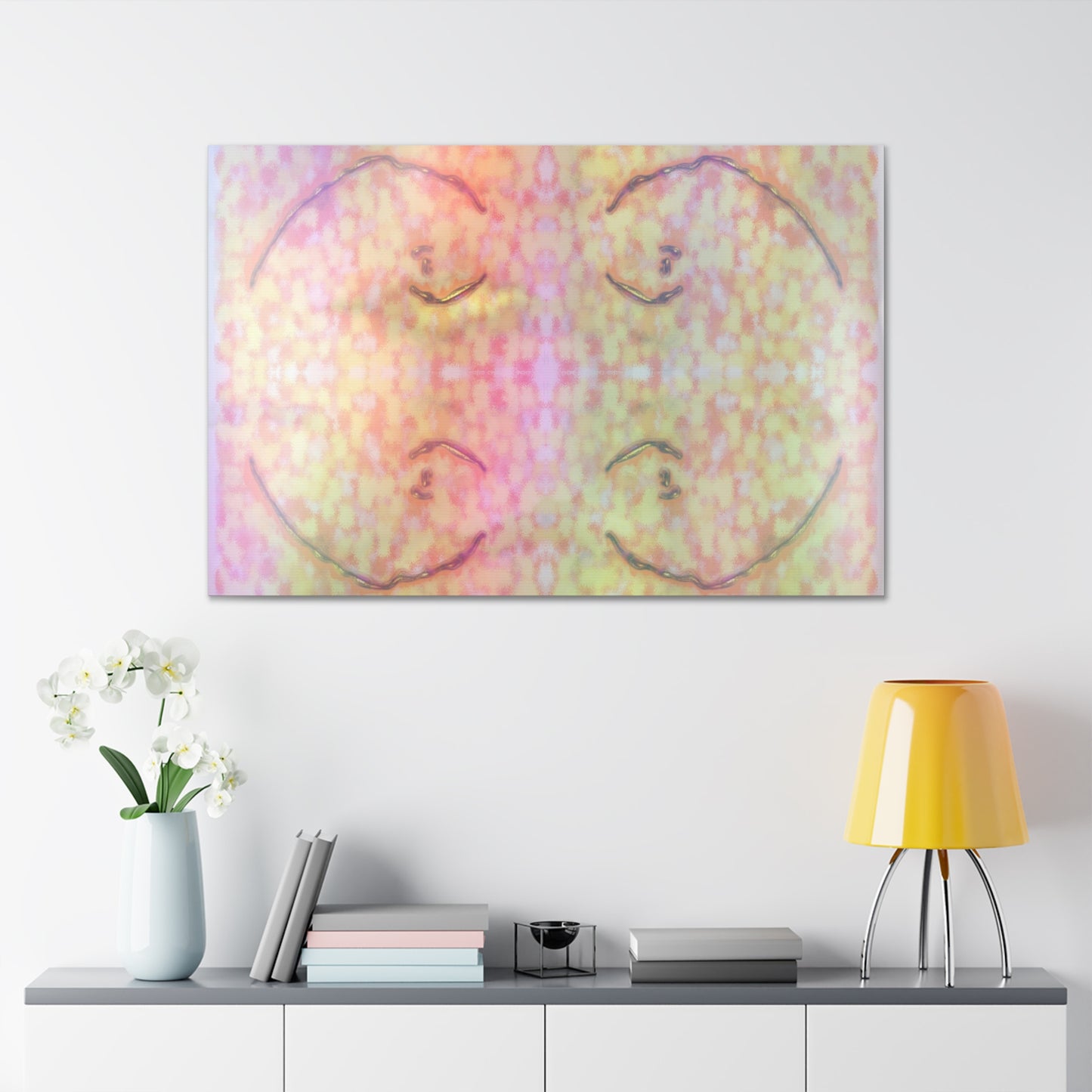  Just Being You, Your Way!-Canvas Wall Art | Four fish in a rainbow-colored sea captures the beauty and mystery of the deep-Canvas Print - 4F P0P1P2P3