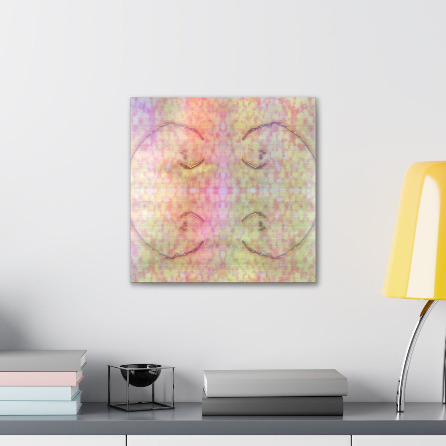  Just Being You, Your Way!-Canvas Wall Art | Four fish in a rainbow-colored sea captures the beauty and mystery of the deep-Canvas Print - 4F P0P1P2P3