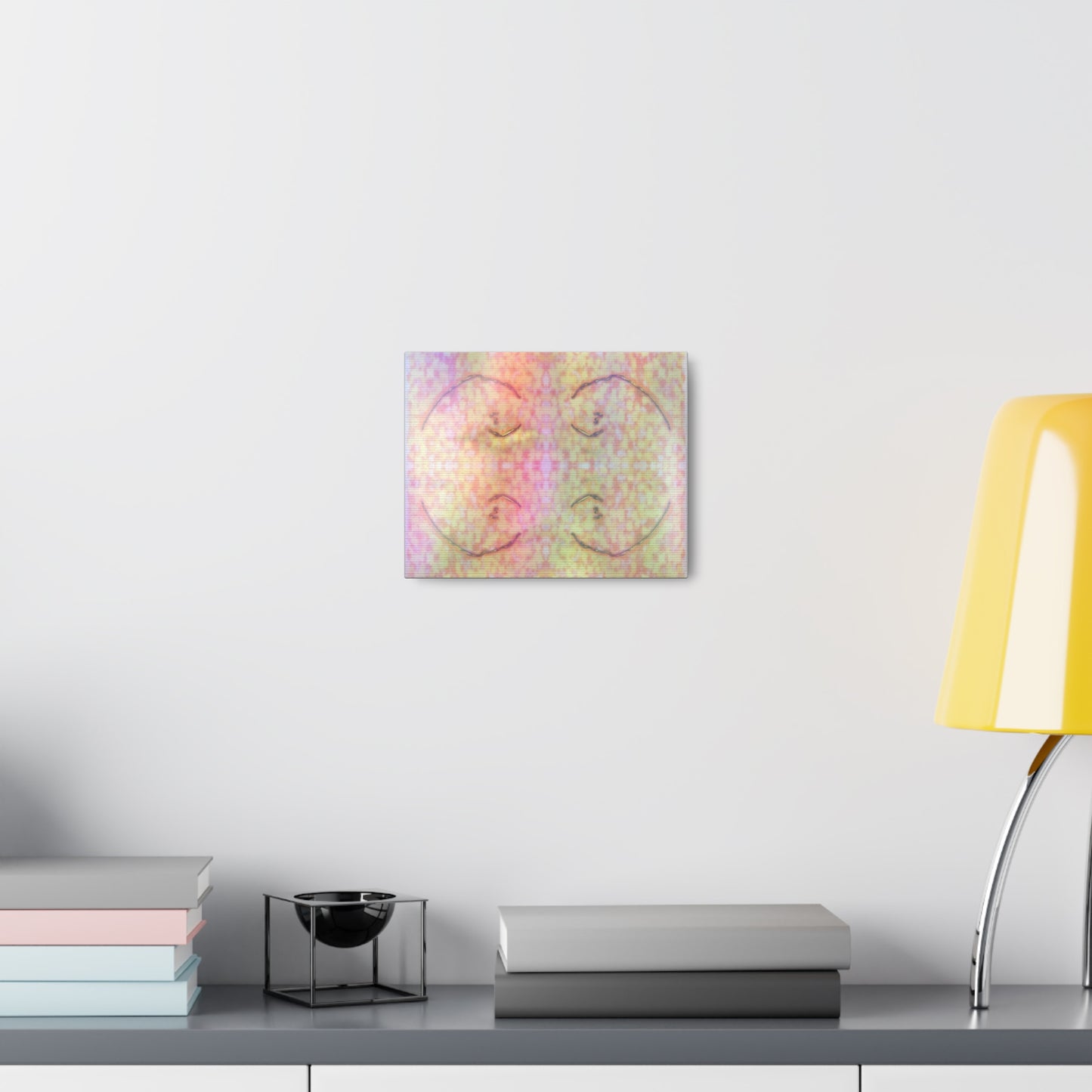  Just Being You, Your Way!-Canvas Wall Art | Four fish in a rainbow-colored sea captures the beauty and mystery of the deep-Canvas Print - 4F P0P1P2P3