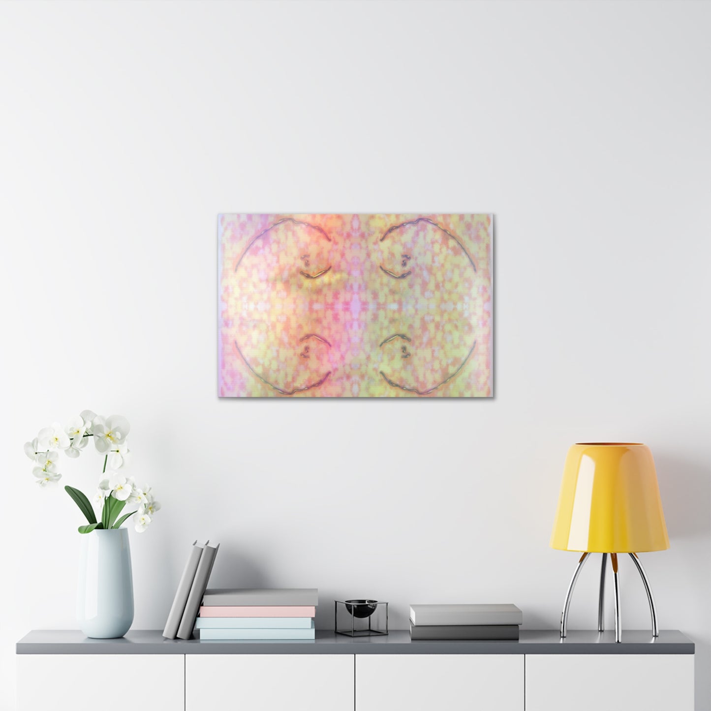  Just Being You, Your Way!-Canvas Wall Art | Four fish in a rainbow-colored sea captures the beauty and mystery of the deep-Canvas Print - 4F P0P1P2P3