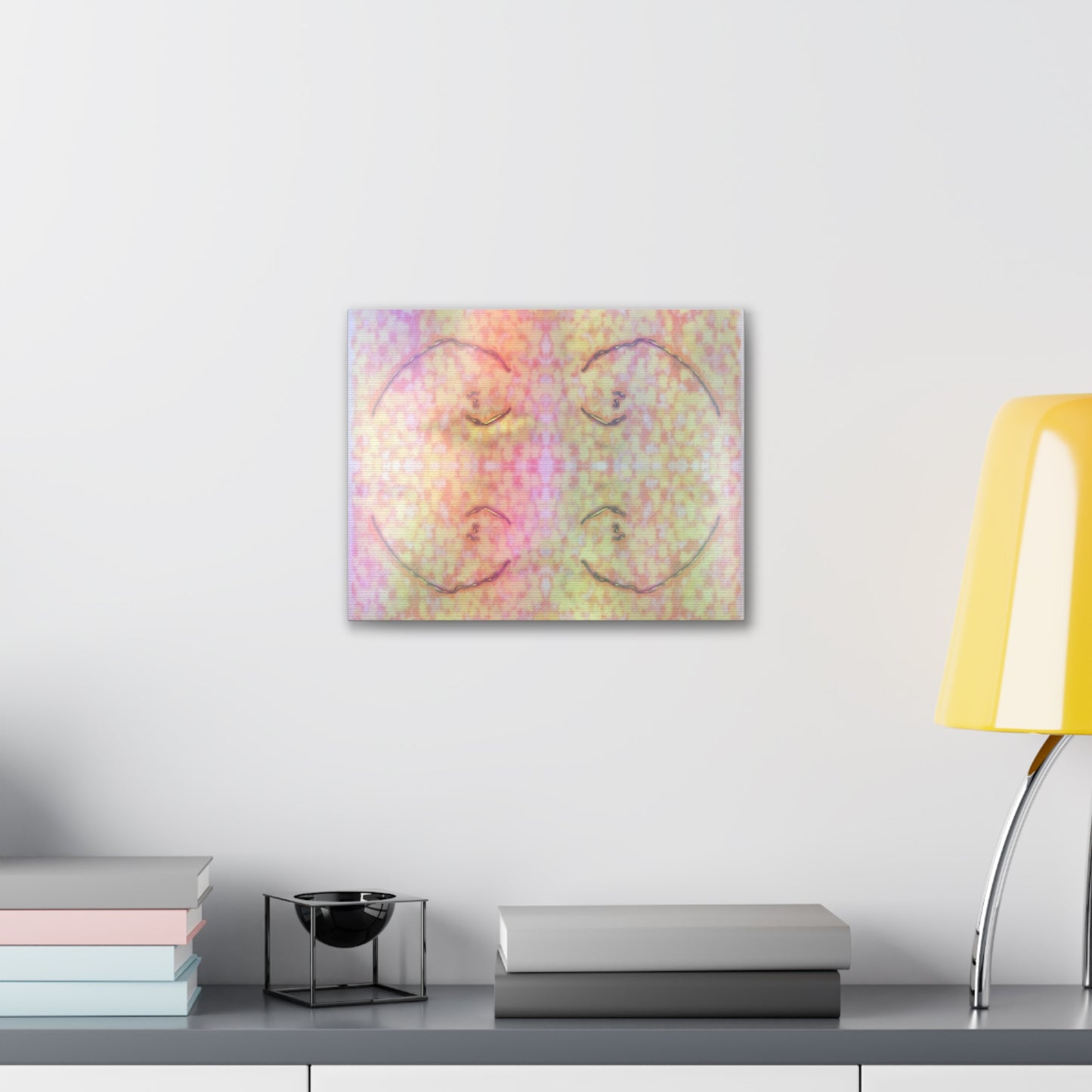  Just Being You, Your Way!-Canvas Wall Art | Four fish in a rainbow-colored sea captures the beauty and mystery of the deep-Canvas Print - 4F P0P1P2P3