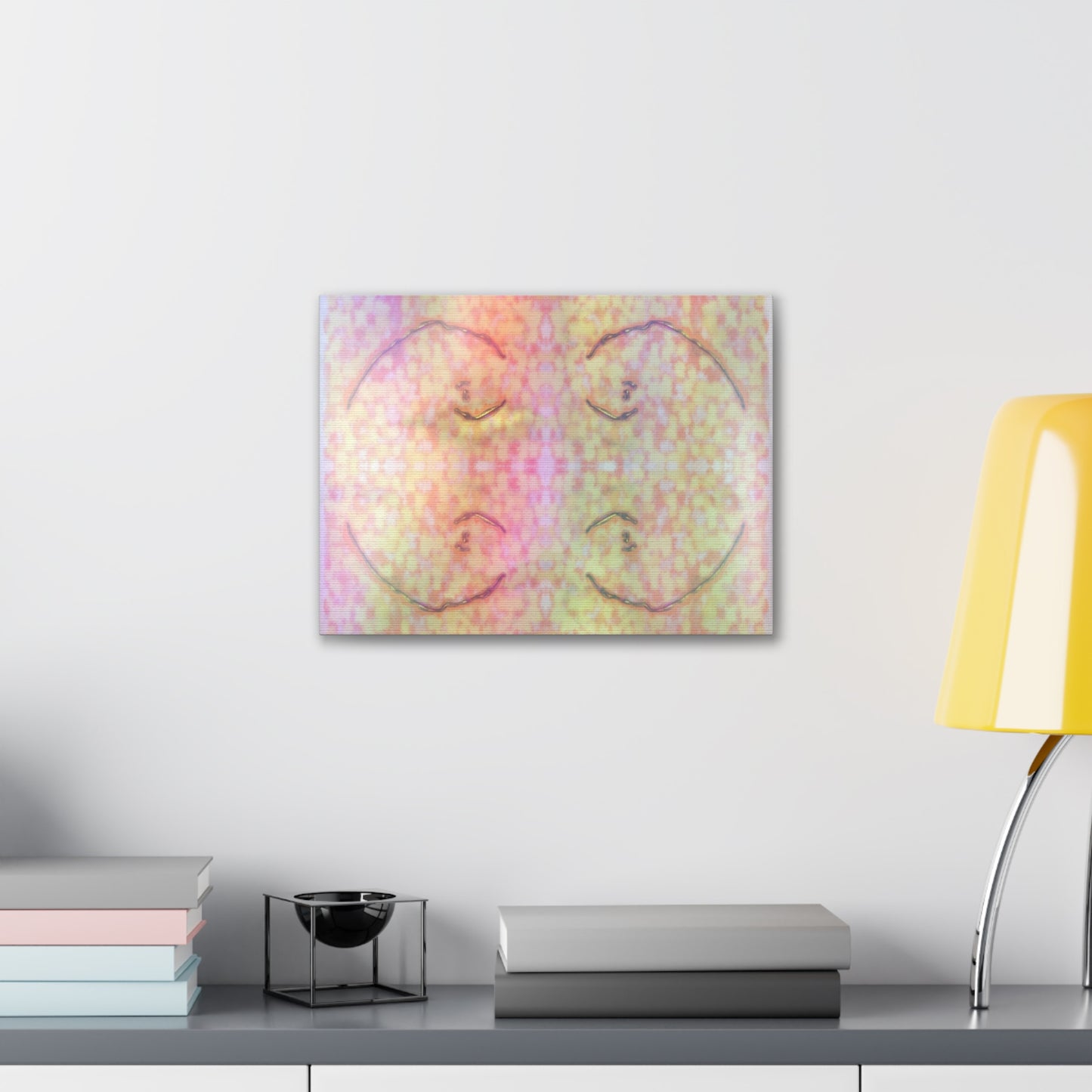  Just Being You, Your Way!-Canvas Wall Art | Four fish in a rainbow-colored sea captures the beauty and mystery of the deep-Canvas Print - 4F P0P1P2P3